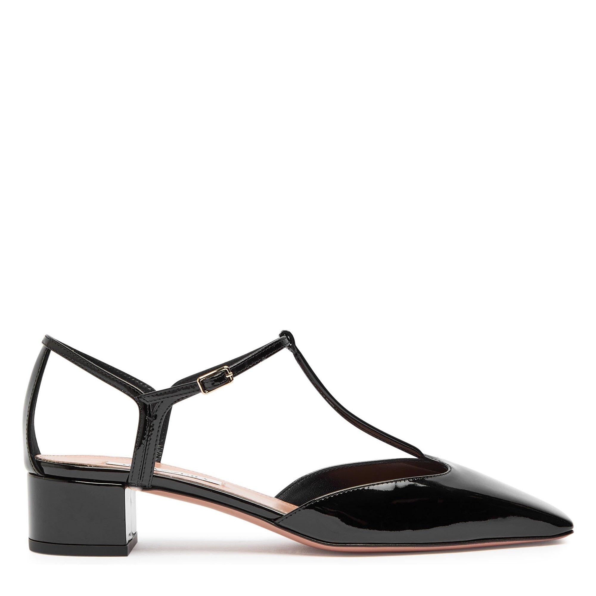 BLACK - Aquazzura - Women's Sorbonne Patent Leather Court Shoes