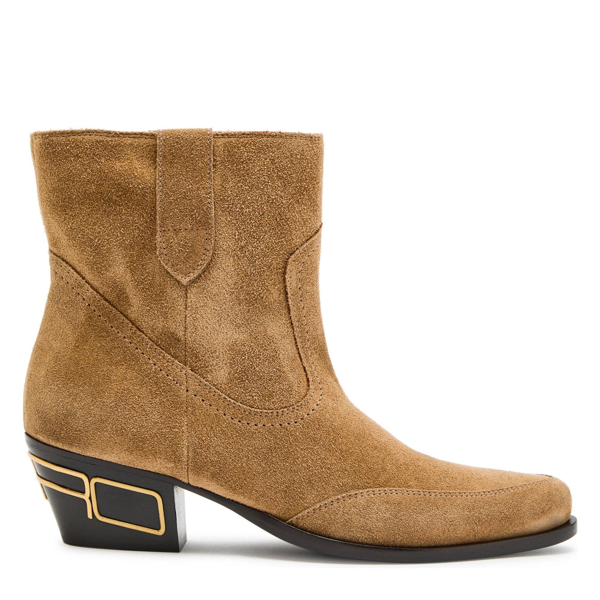 BROWN - Etro - Women's Texan Suede Western Boots - 1