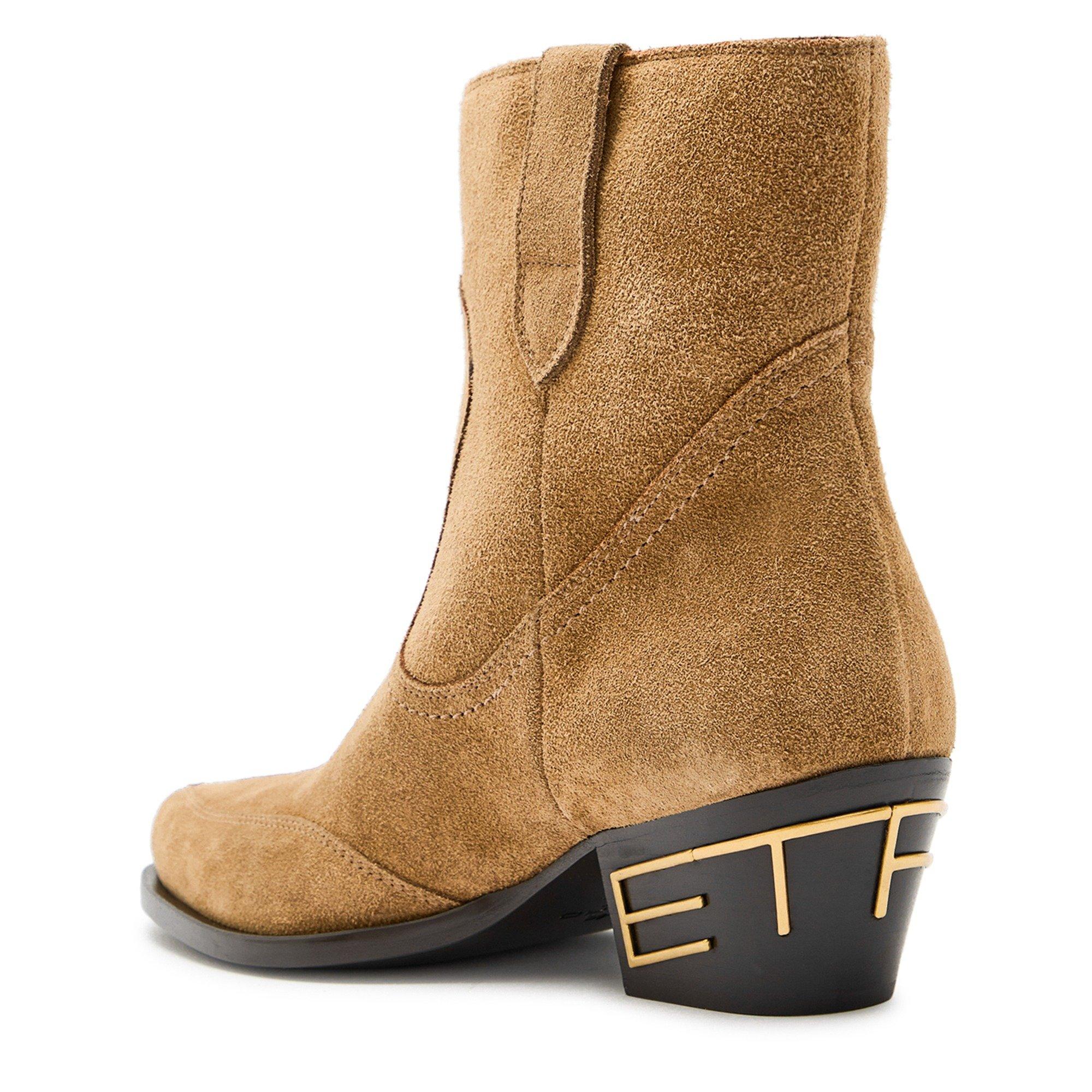 BROWN - Etro - Women's Texan Suede Western Boots - 2