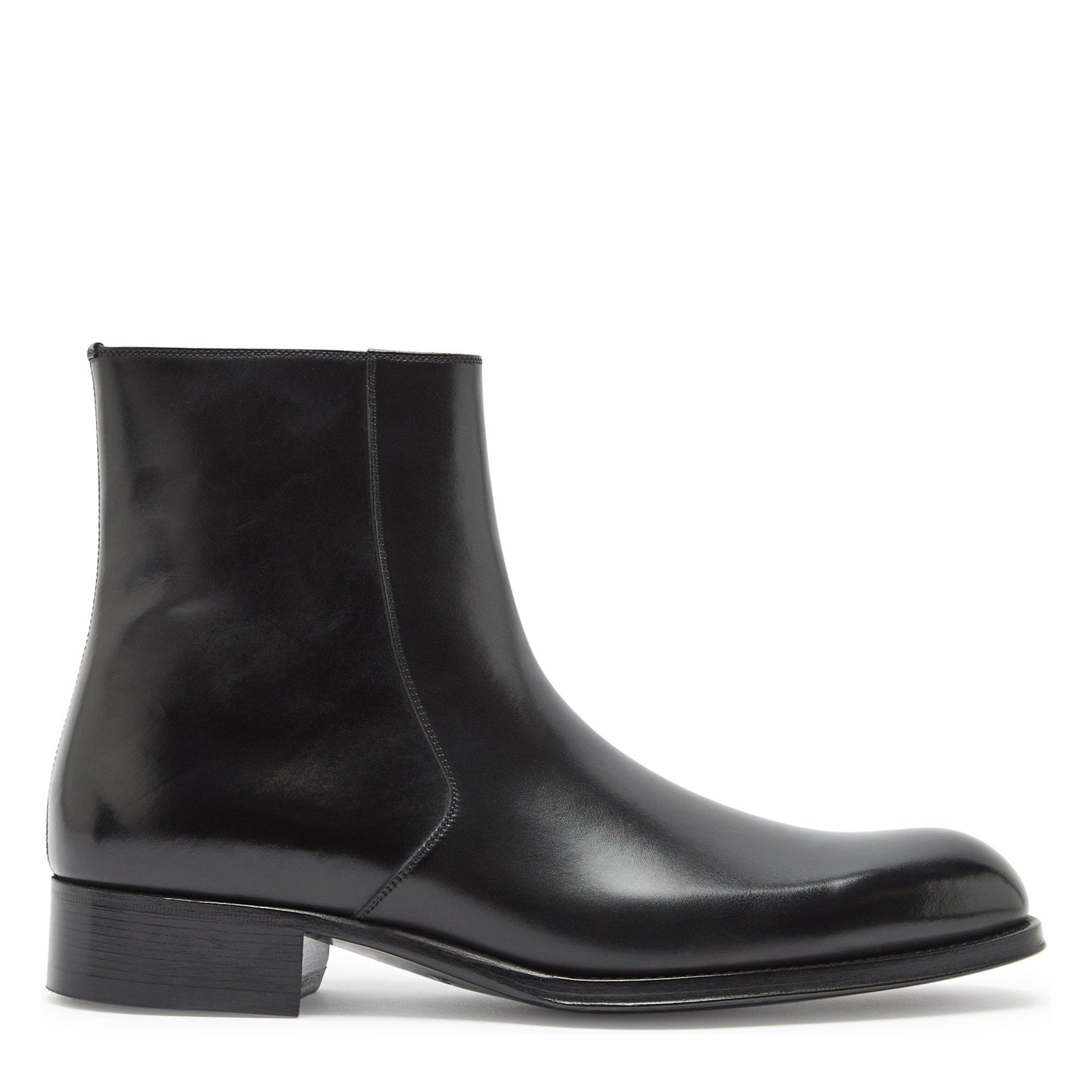 BLACK - Tom Ford - burnished leather edgar zip bo - 1