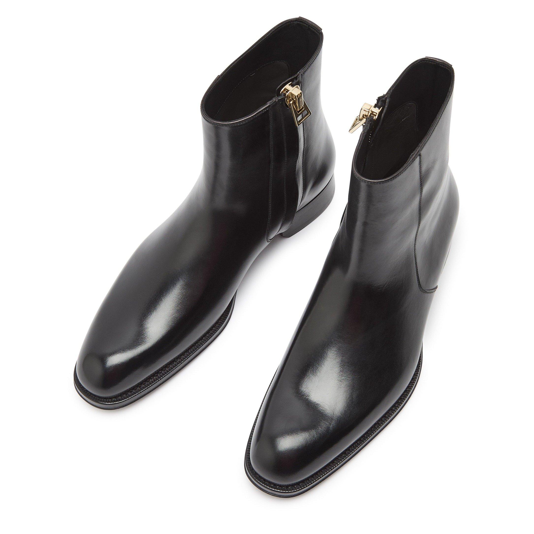 BLACK - Tom Ford - burnished leather edgar zip bo - 3