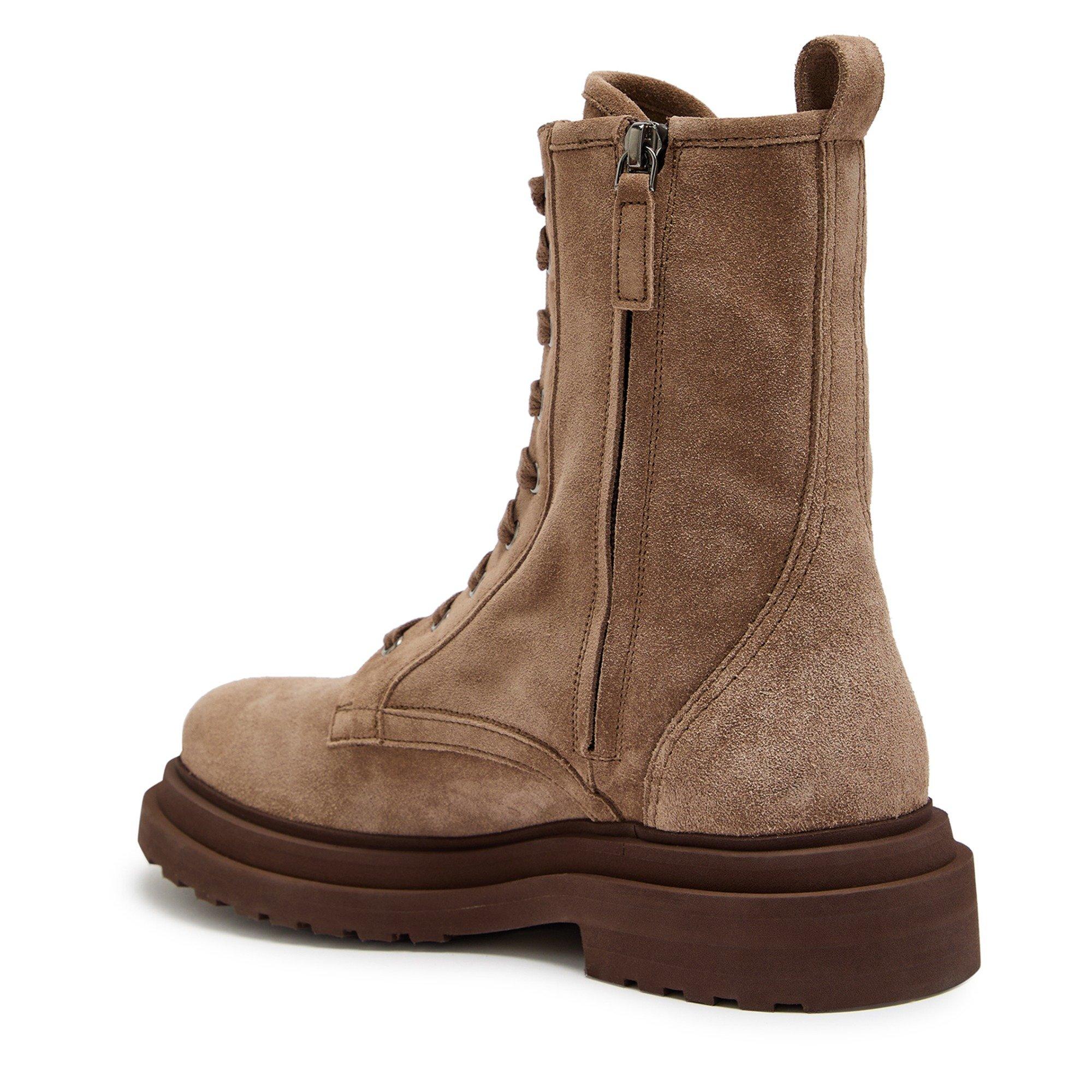 BROWN - Brunello Cucinelli - Women's Suede Flat Ankle Boots - 2