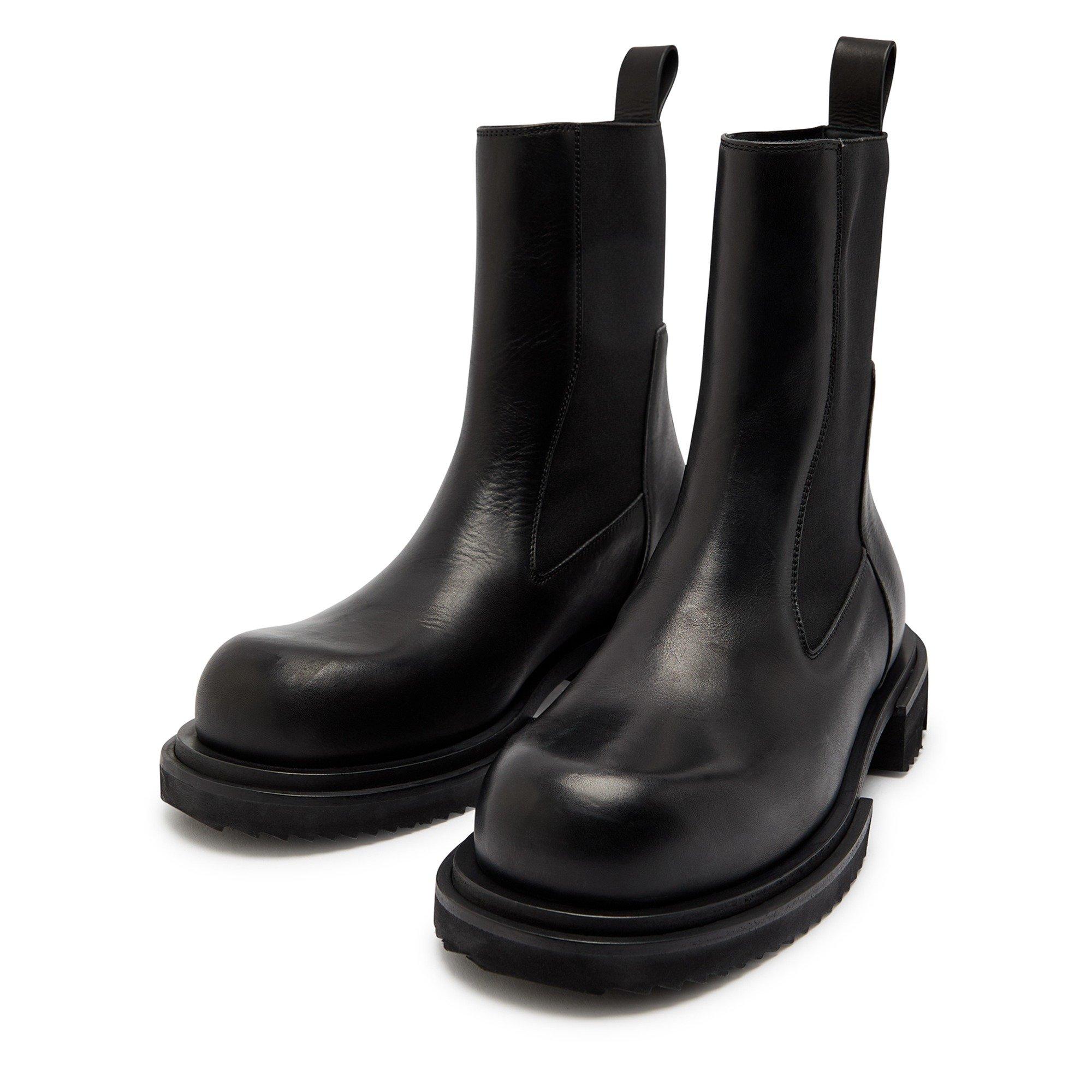 BLACK - Rick Owens - Women's Gabe Leather Flat Ankle Boots - 3