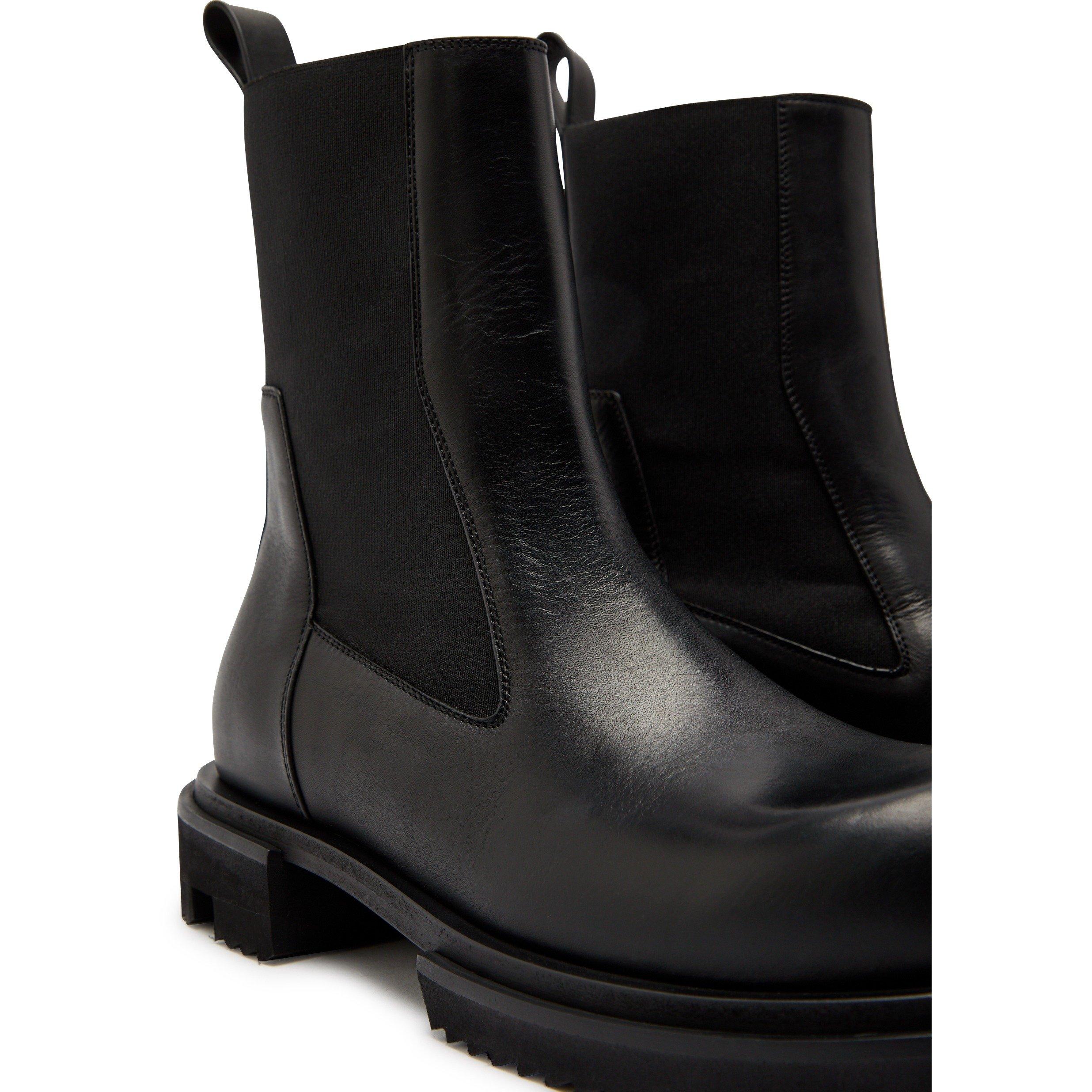BLACK - Rick Owens - Women's Gabe Leather Flat Ankle Boots - 4
