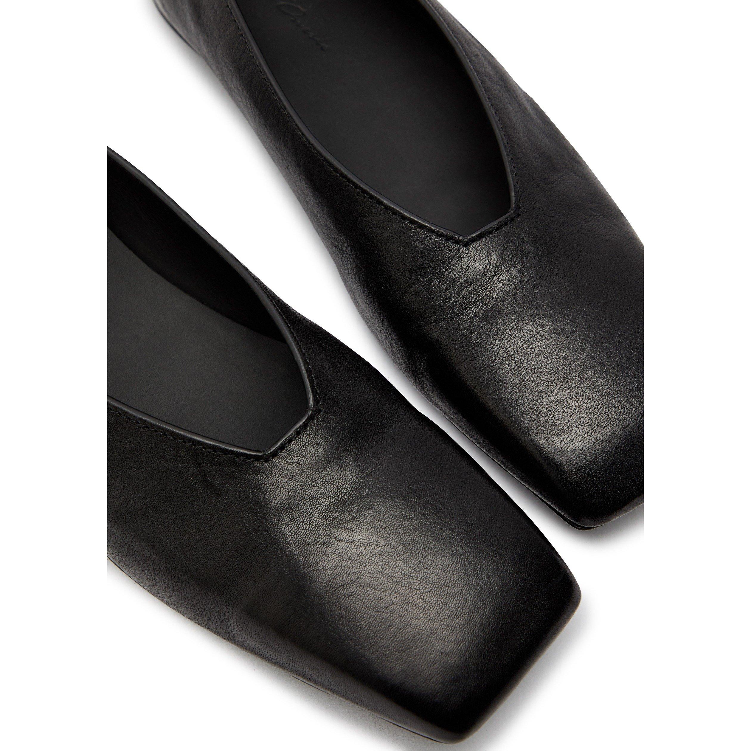 BLACK - Rick Owens - Women's Ballerina Leather Ballet Pumps - 4