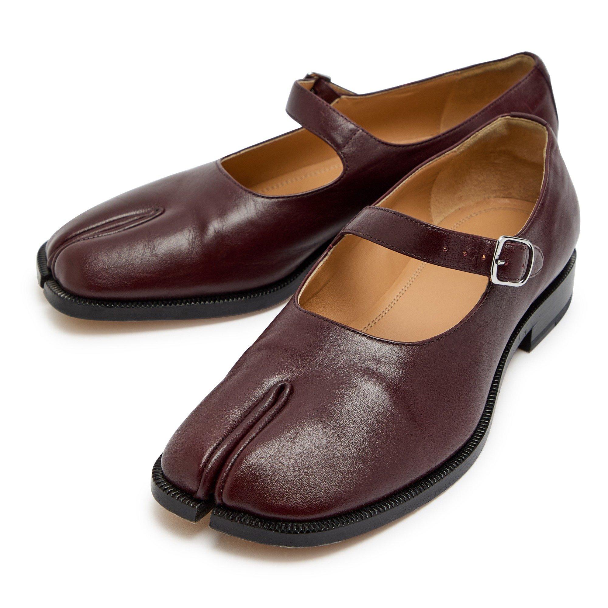 BURGUNDY - Maison Margiela - Women's Tabi Leather Mary Janes - 3