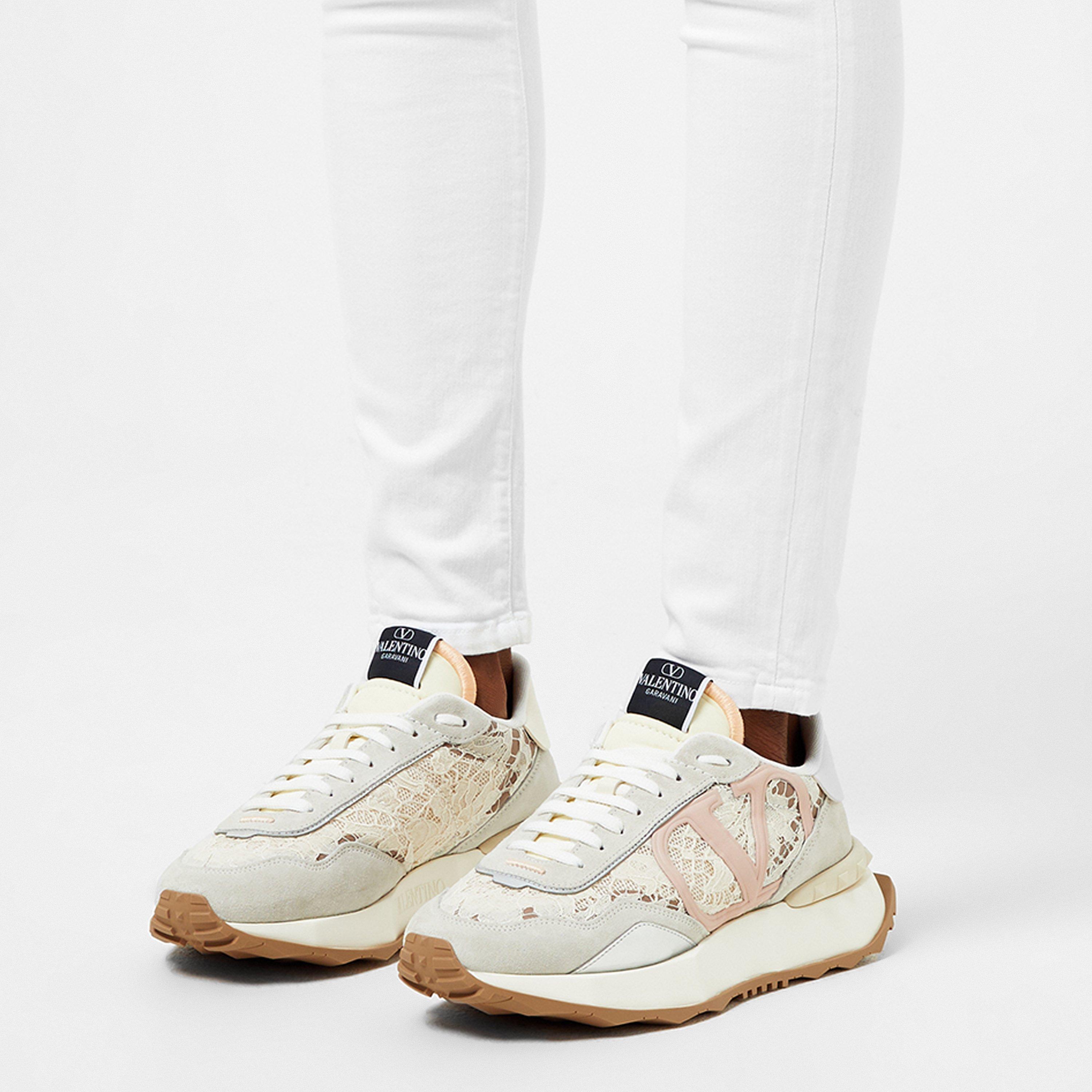 Ivory - Valentino Garavani - Lace And Mesh Lacerunner Trainers - 3