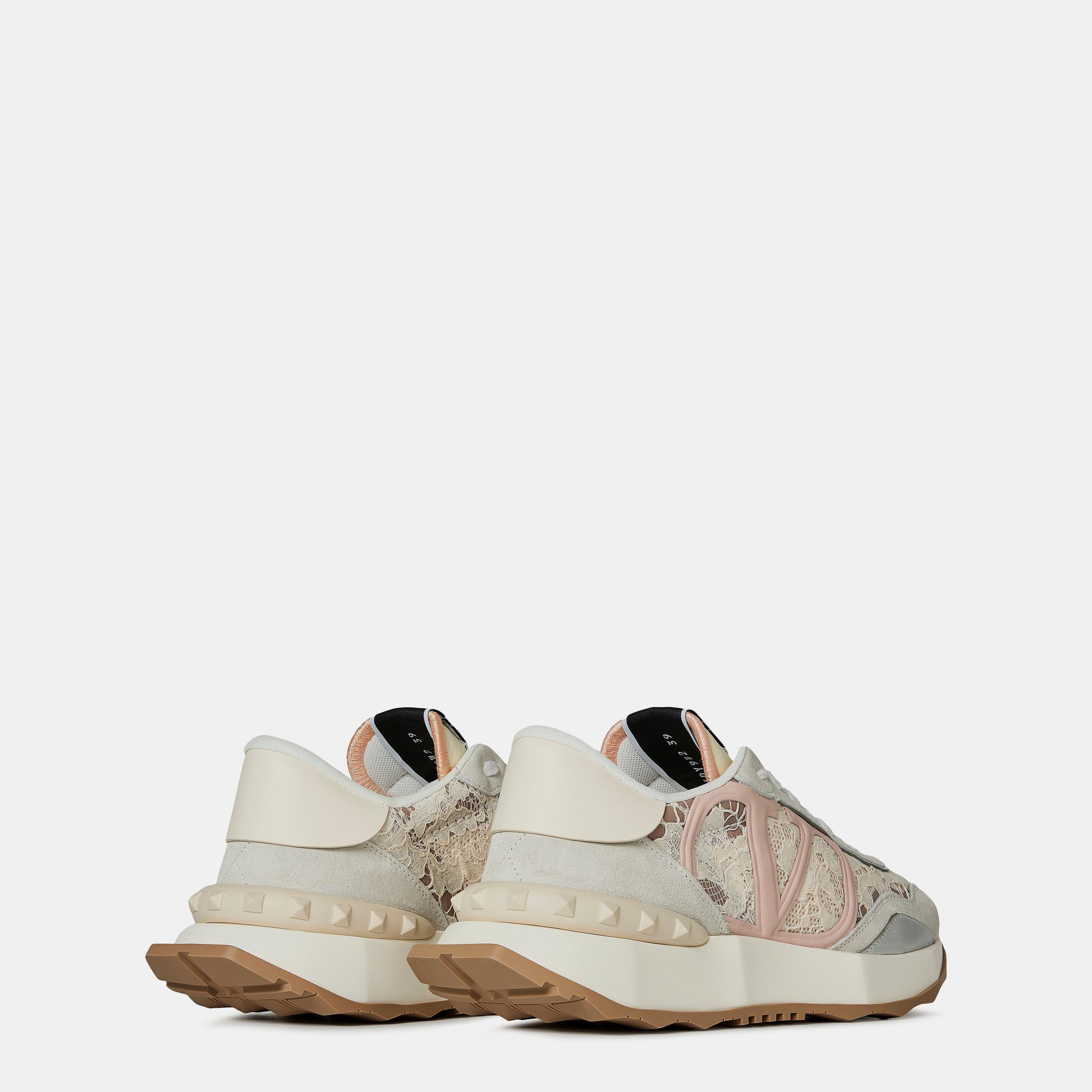 Ivory - Valentino Garavani - Lace And Mesh Lacerunner Trainers - 5