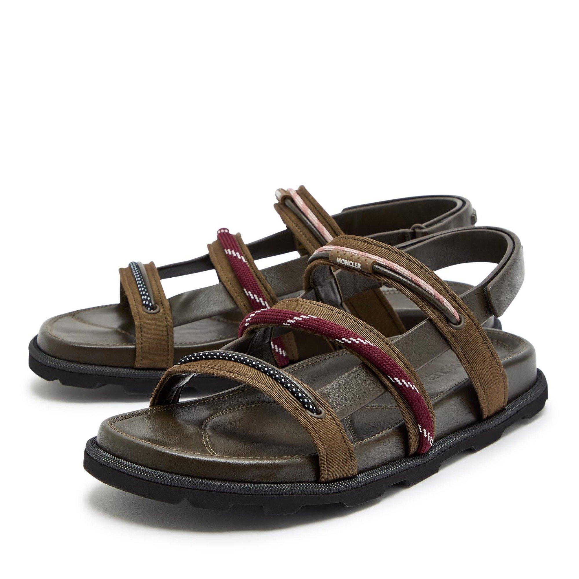 BROWN - Moncler - Women's Vera Leather Flat Sandals - 3