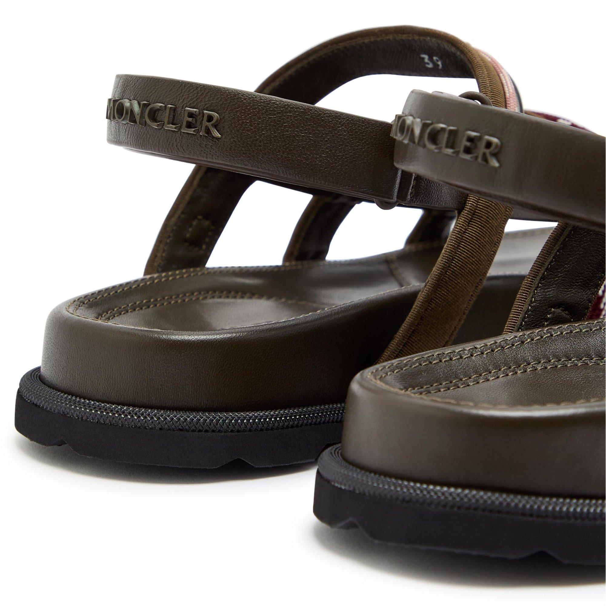 BROWN - Moncler - Women's Vera Leather Flat Sandals - 4