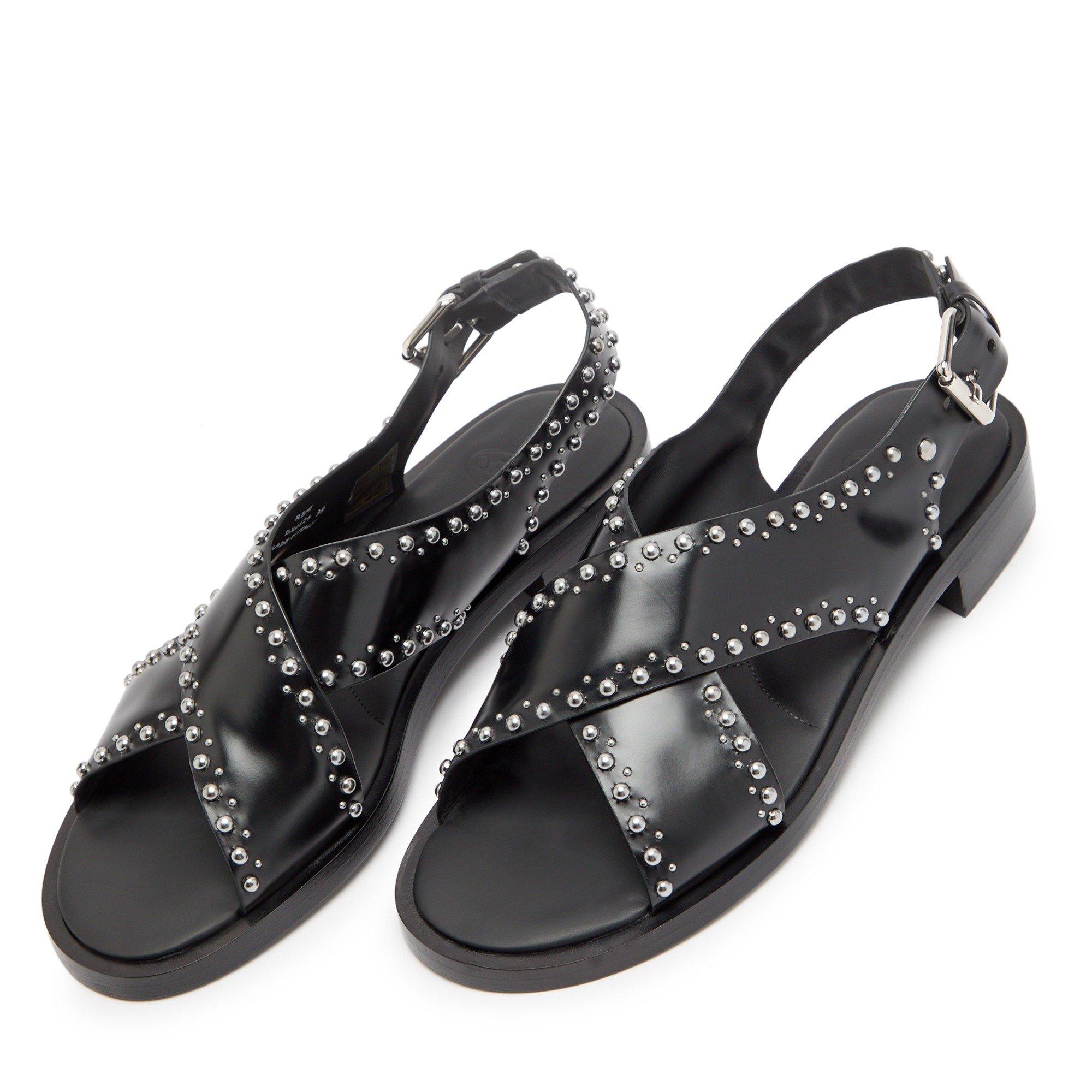 BLACK - Churchs - Women's Remi Leather Flat Sandals - 3