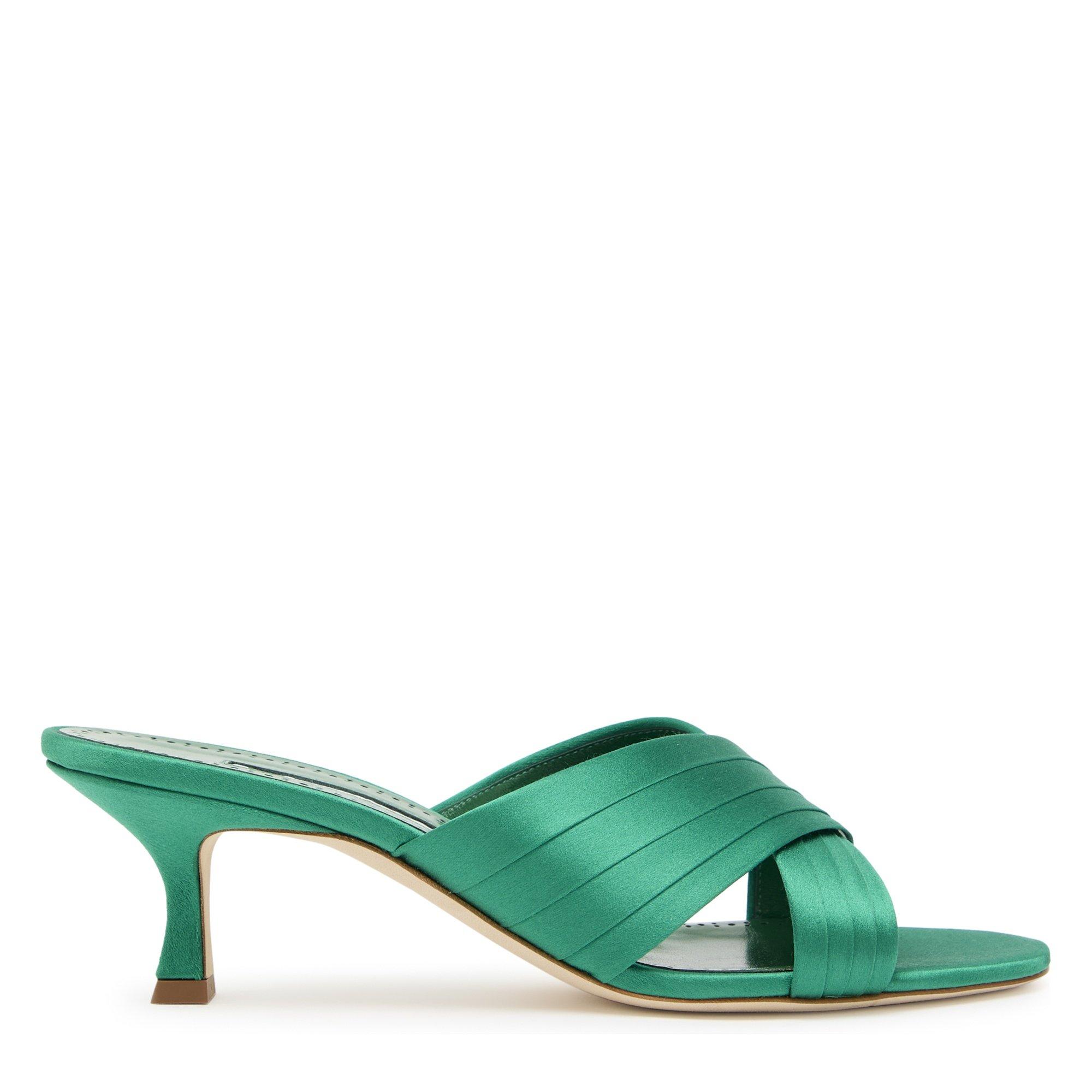 GREEN - Manolo Blahnik - VIERAMULE SATIN 50MM