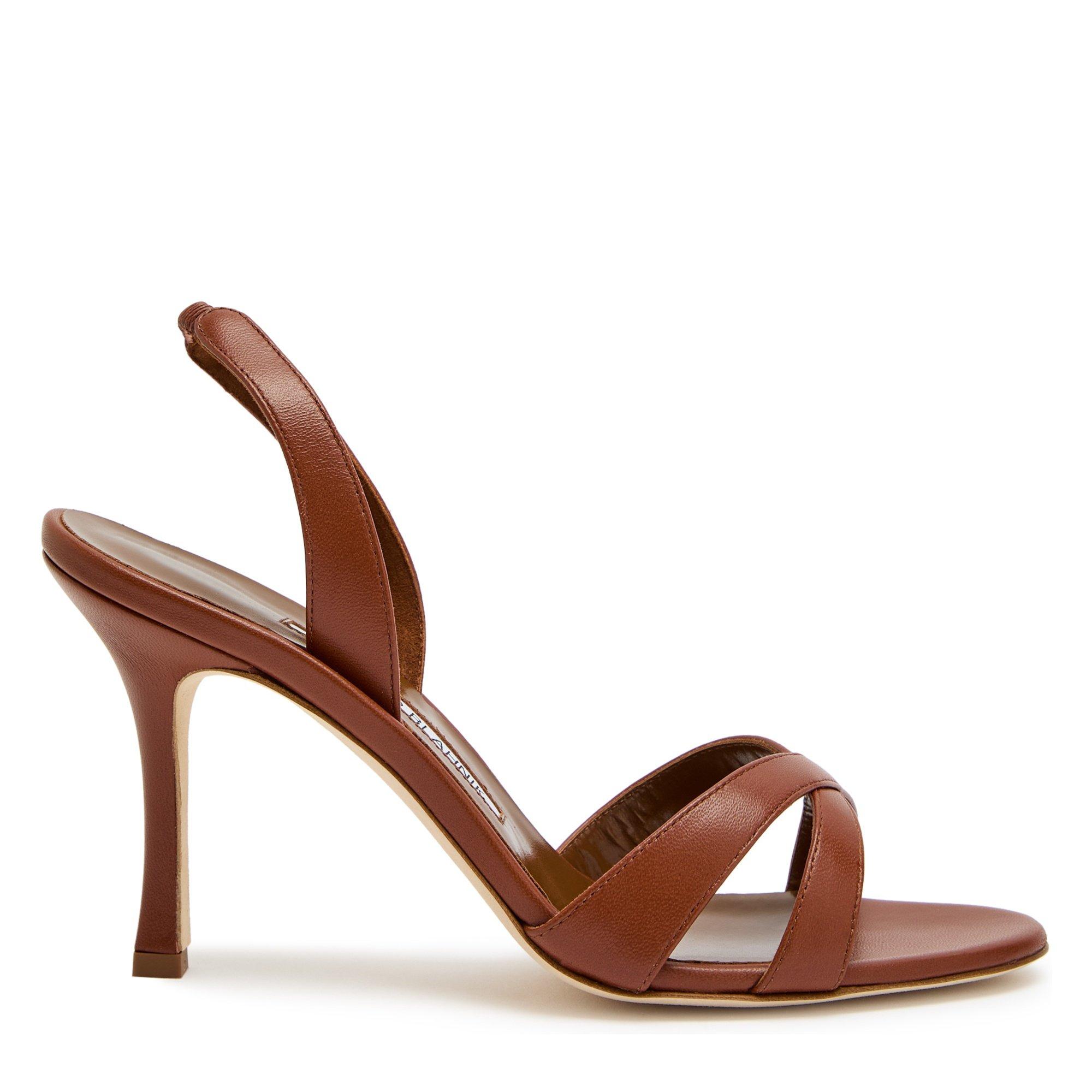 BROWN - Manolo Blahnik - CALLASLI NAPPA LEATHER SLINGBA
