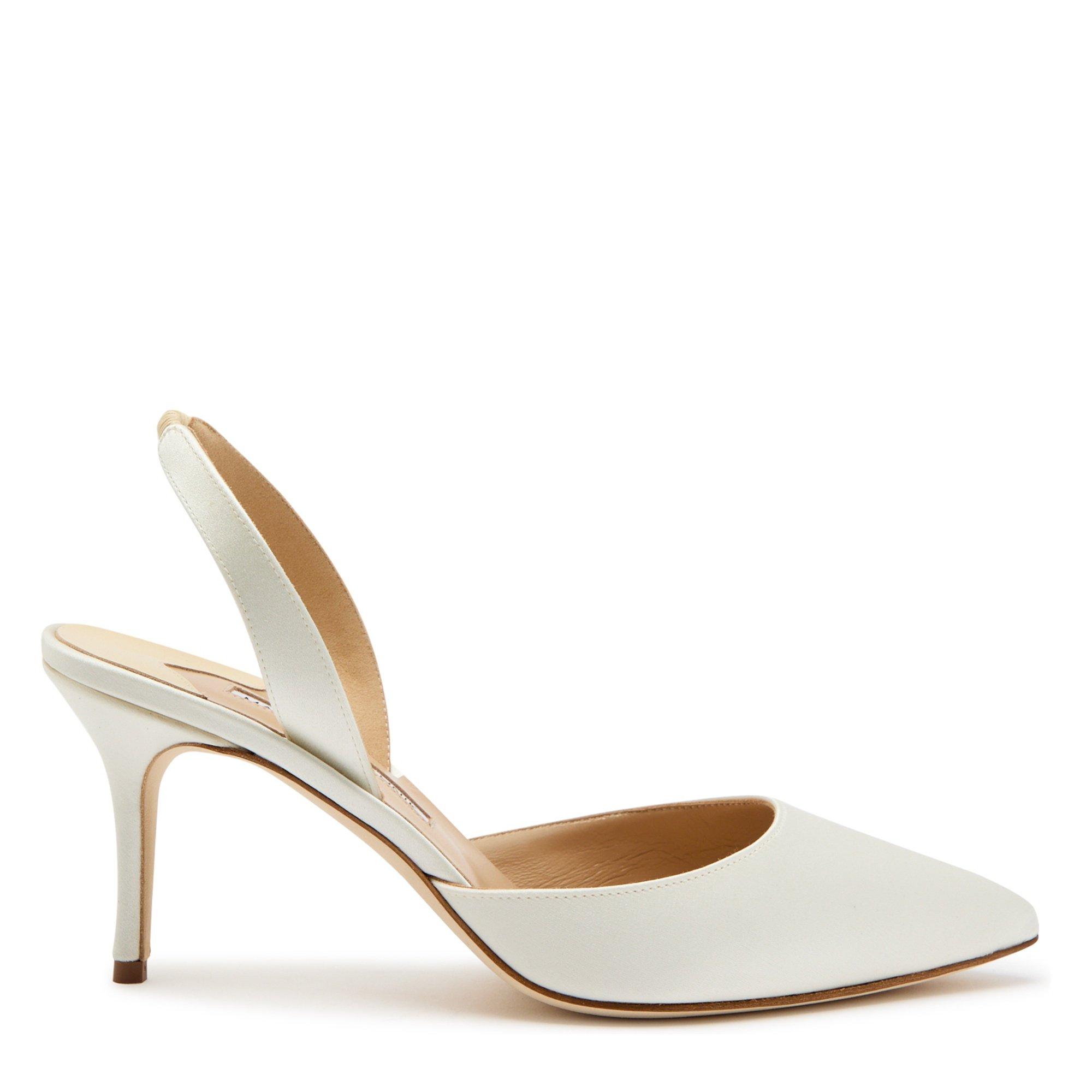 CREAM - Manolo Blahnik - CAROLYNE SATIN SLINCGBACK 70MM - 1