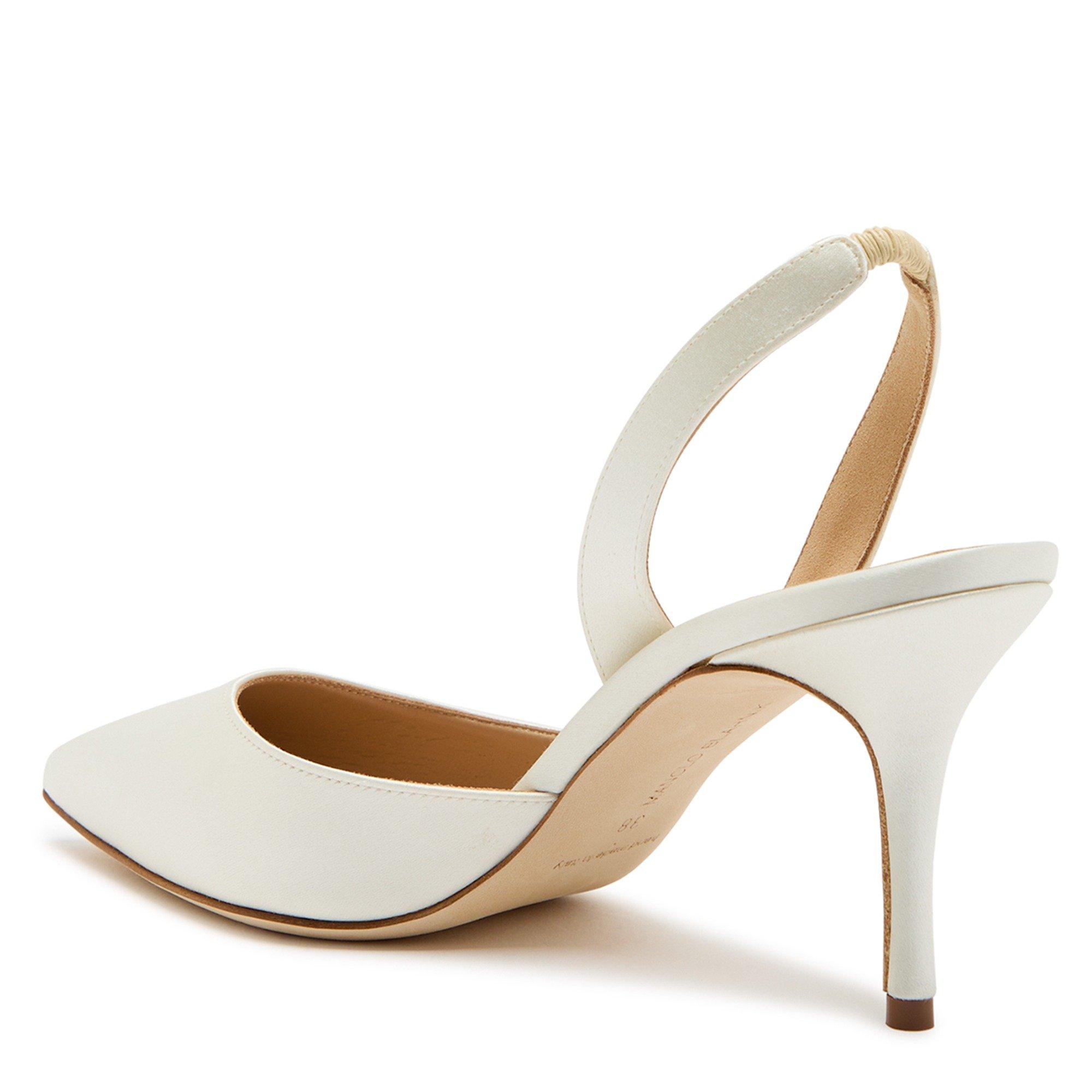 CREAM - Manolo Blahnik - CAROLYNE SATIN SLINCGBACK 70MM - 2