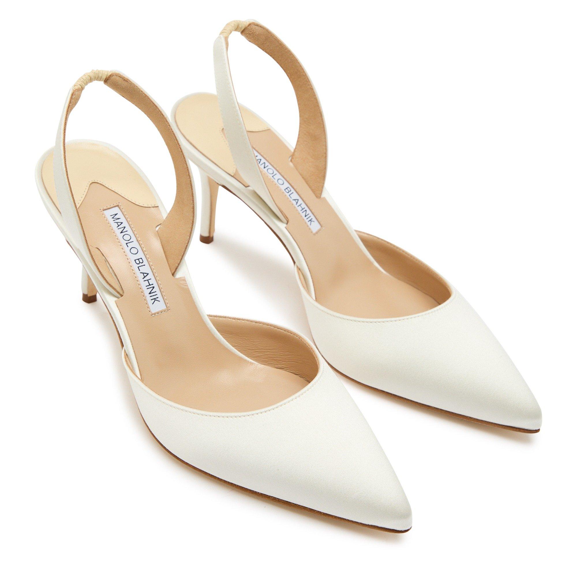 CREAM - Manolo Blahnik - CAROLYNE SATIN SLINCGBACK 70MM - 3