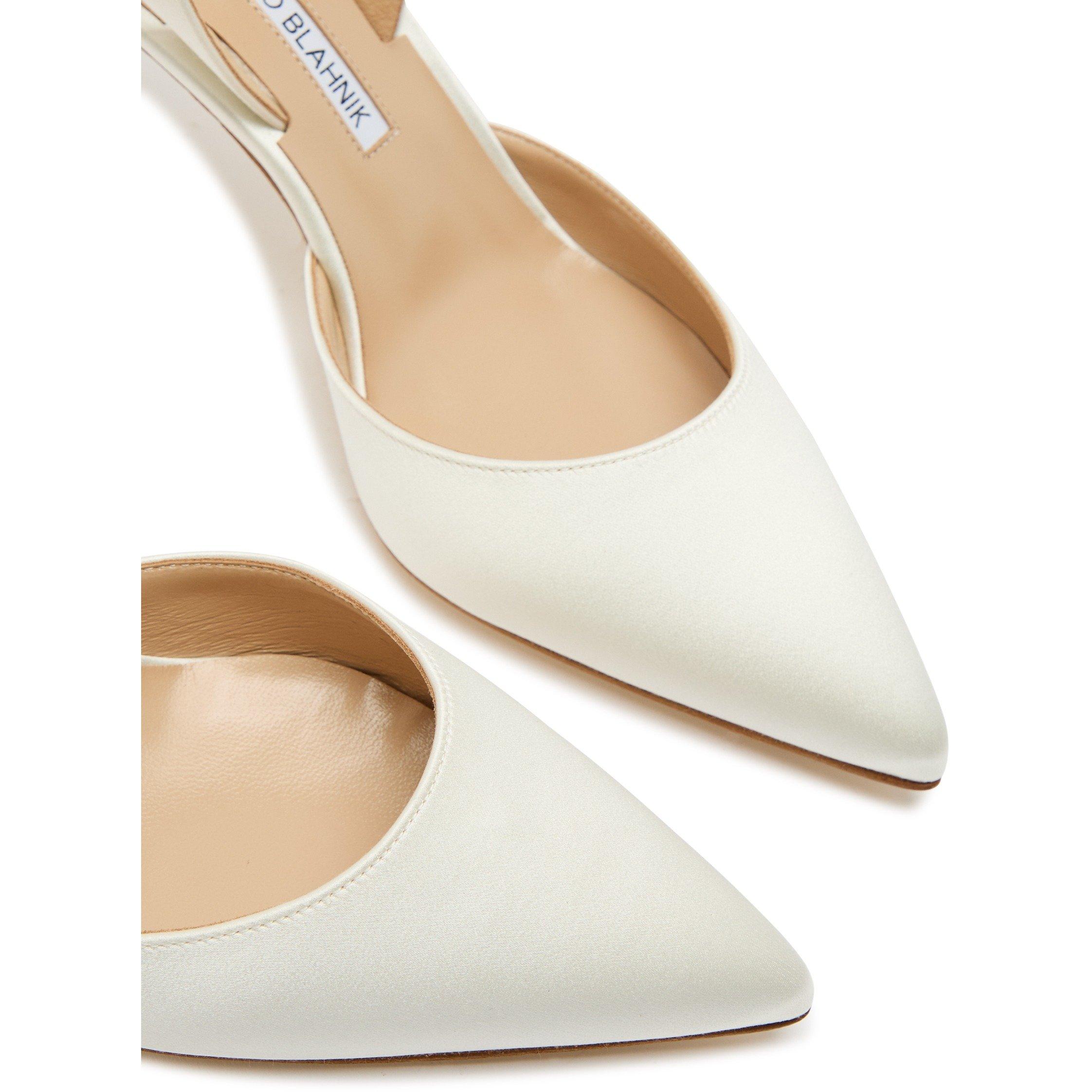 CREAM - Manolo Blahnik - CAROLYNE SATIN SLINCGBACK 70MM - 4