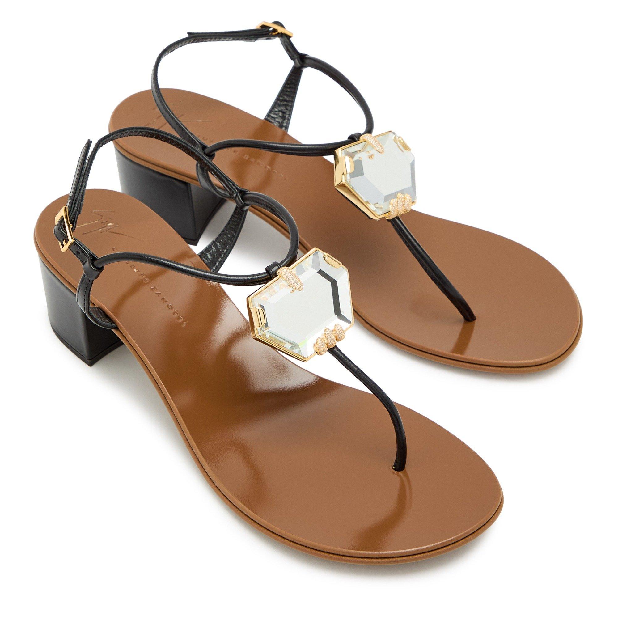 BLACK AND OTHER - Giuseppe Zanotti - HEEL GEM SANDAL - 3