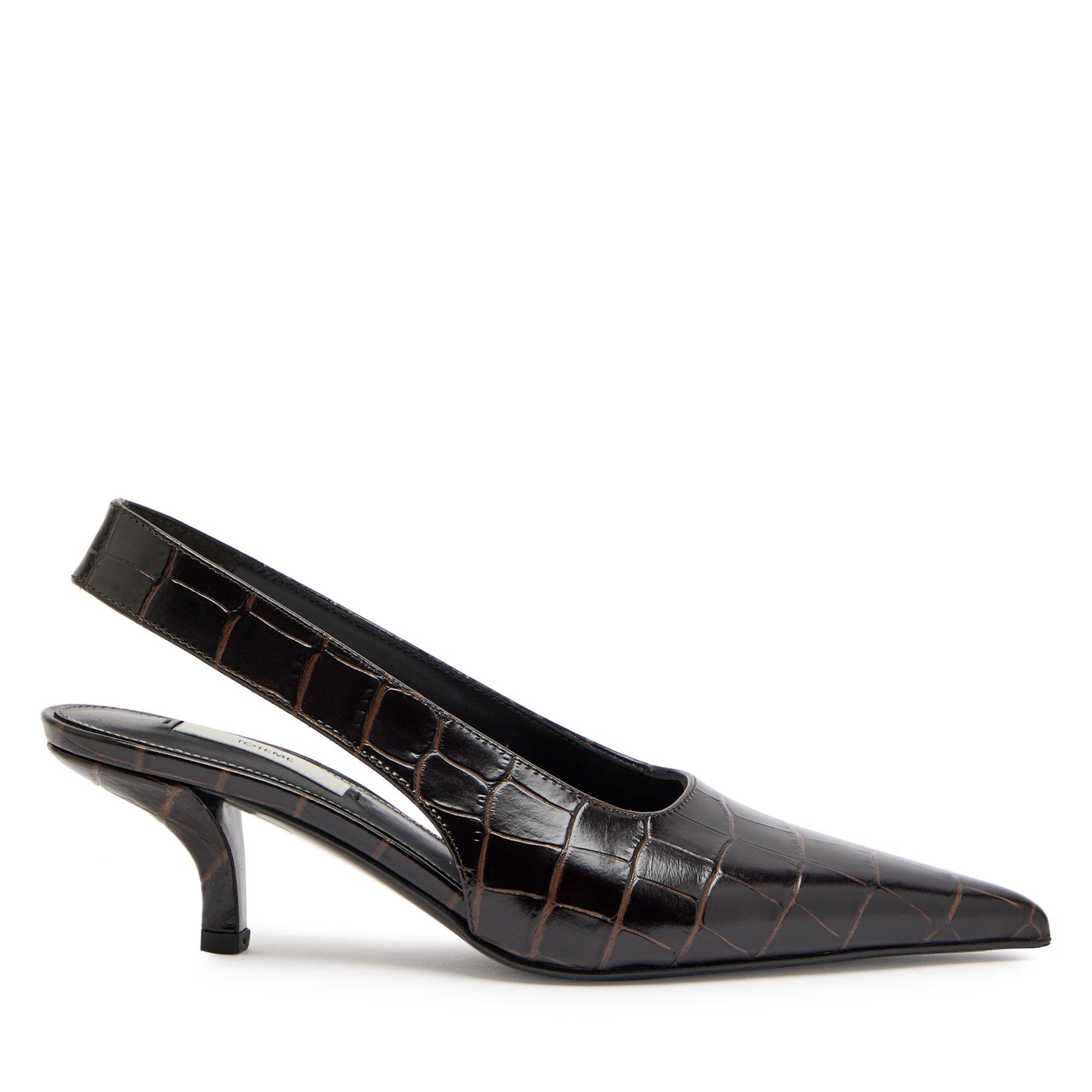 BROWN - Toteme - Classic croco-embossed slingba - 1