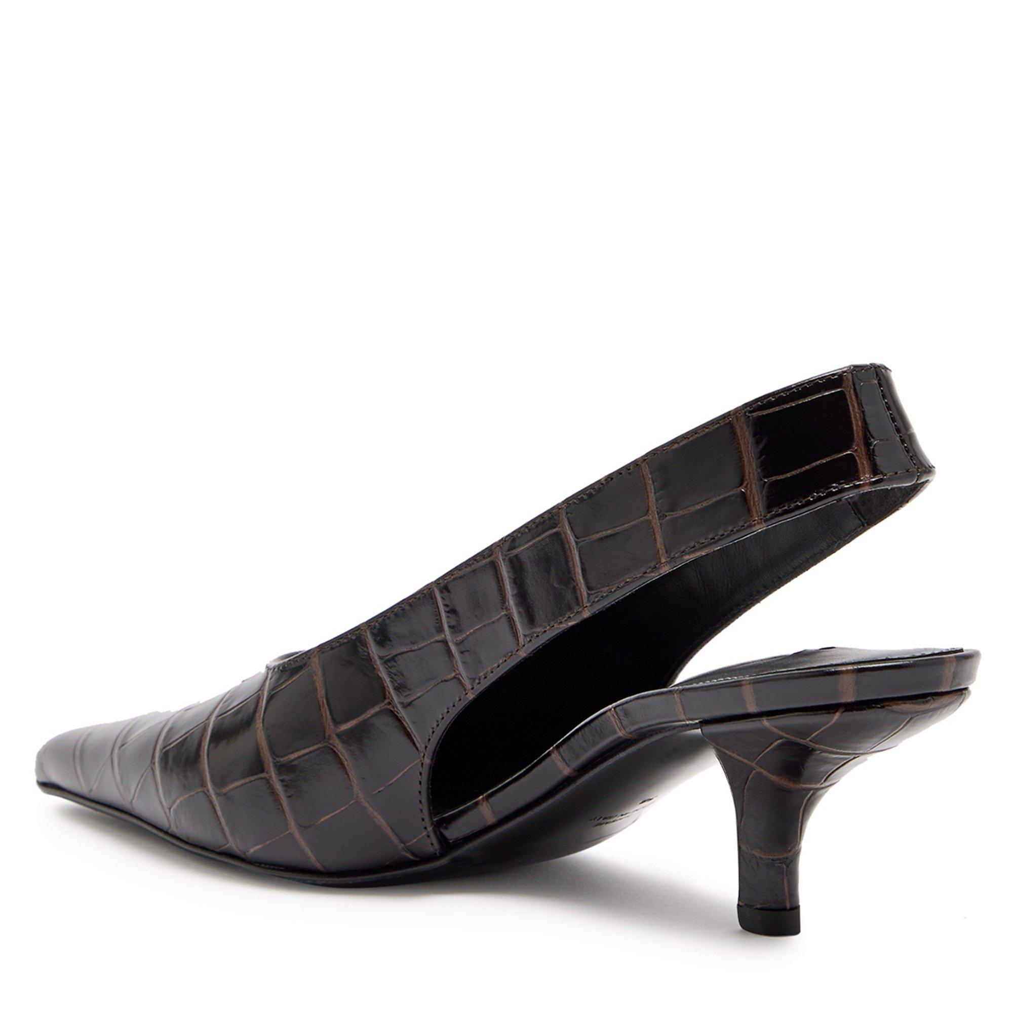 BROWN - Toteme - Classic croco-embossed slingba - 2