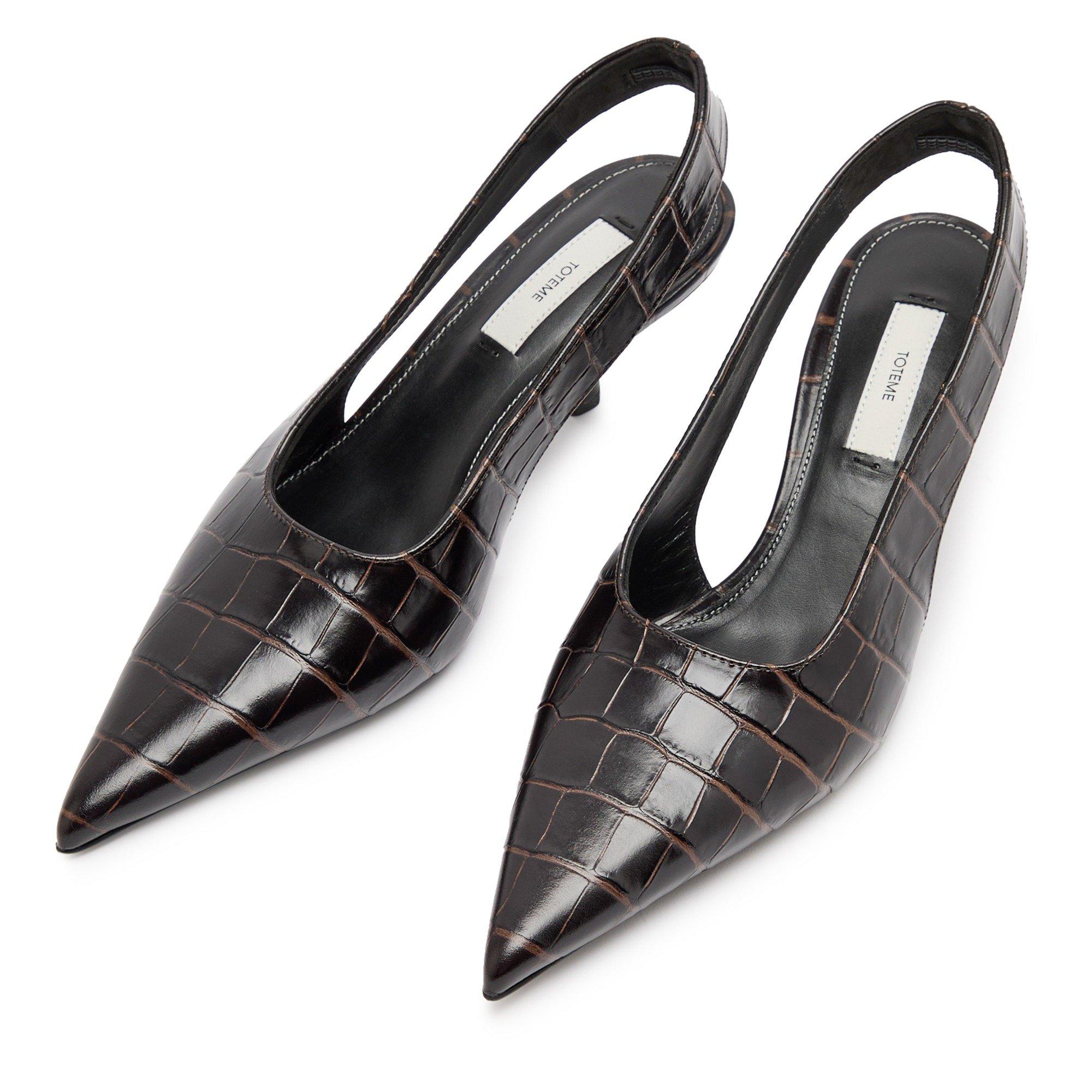 BROWN - Toteme - Classic croco-embossed slingba - 3