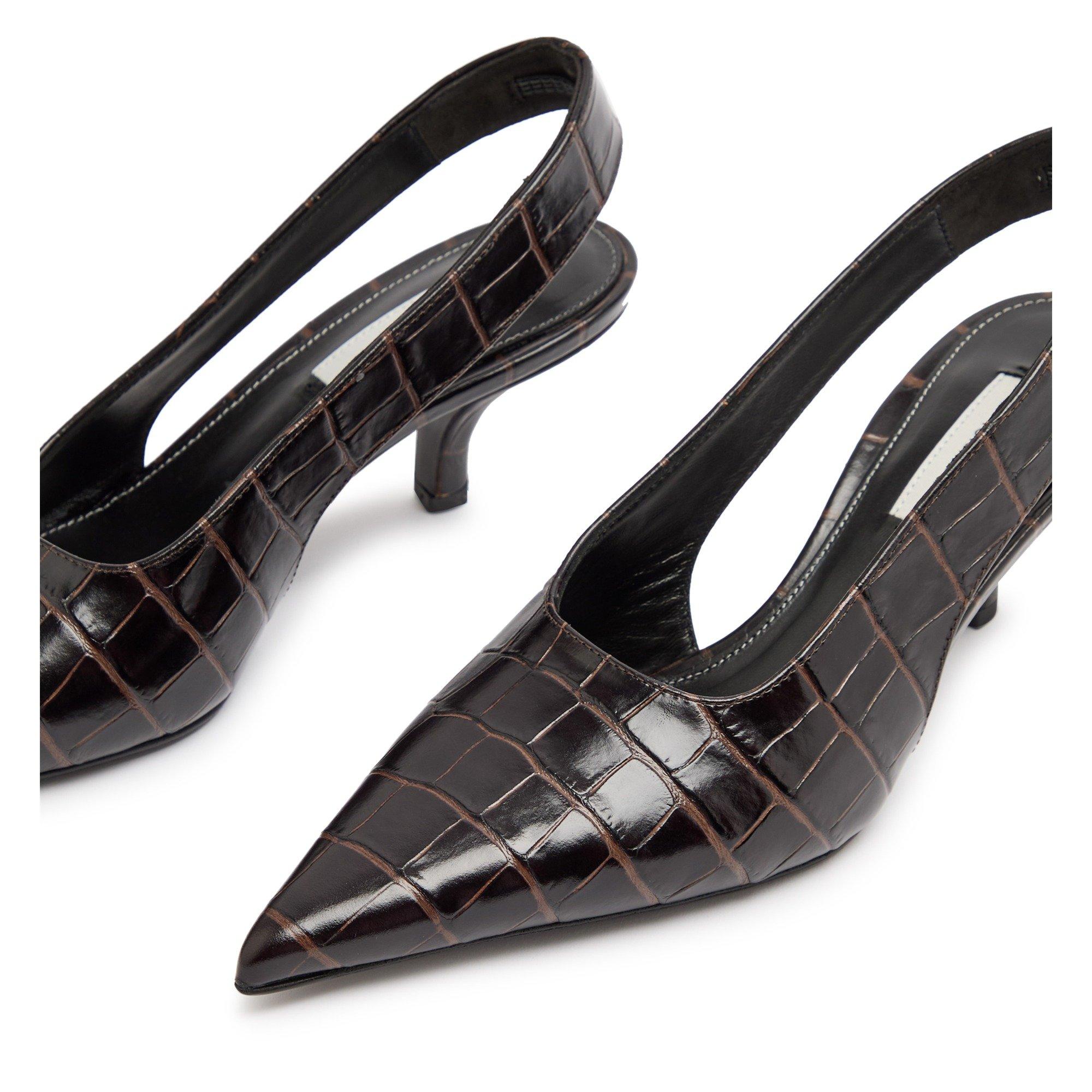 BROWN - Toteme - Classic croco-embossed slingba - 4