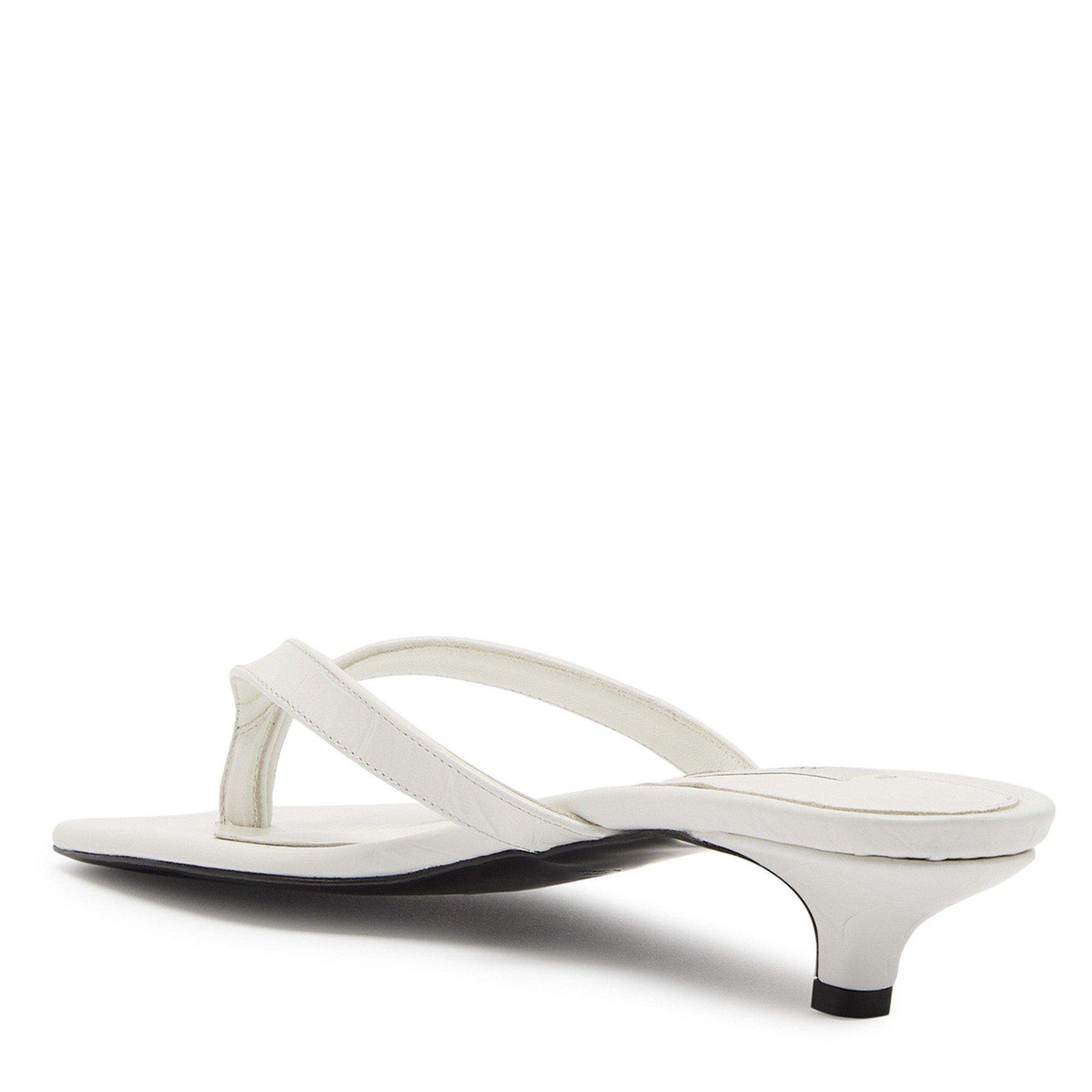 WHITE - Toteme - Croco-embossed heeled flip flo - 2