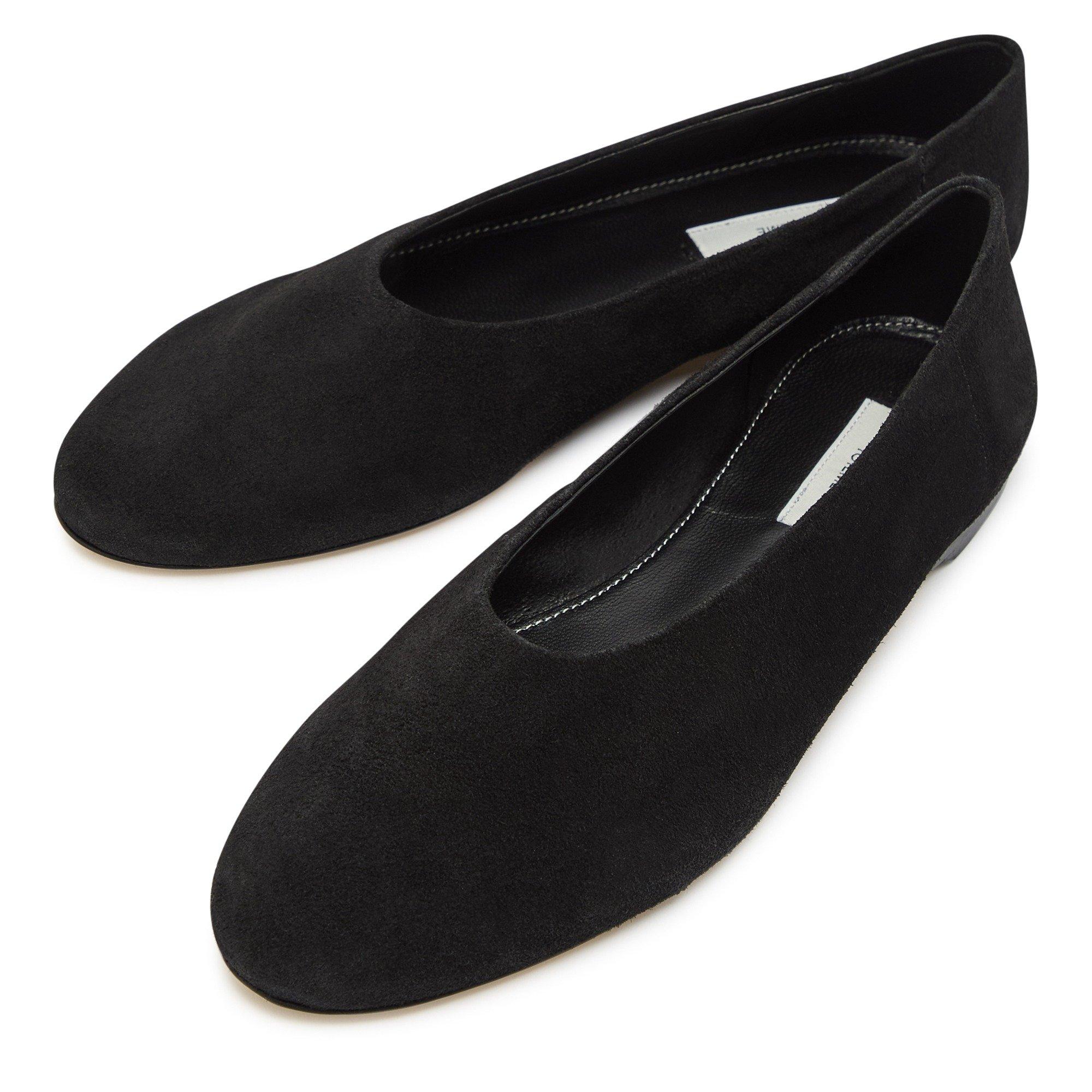 BLACK - Toteme - Women's Suede Slip-On Ballet Pumps - 3