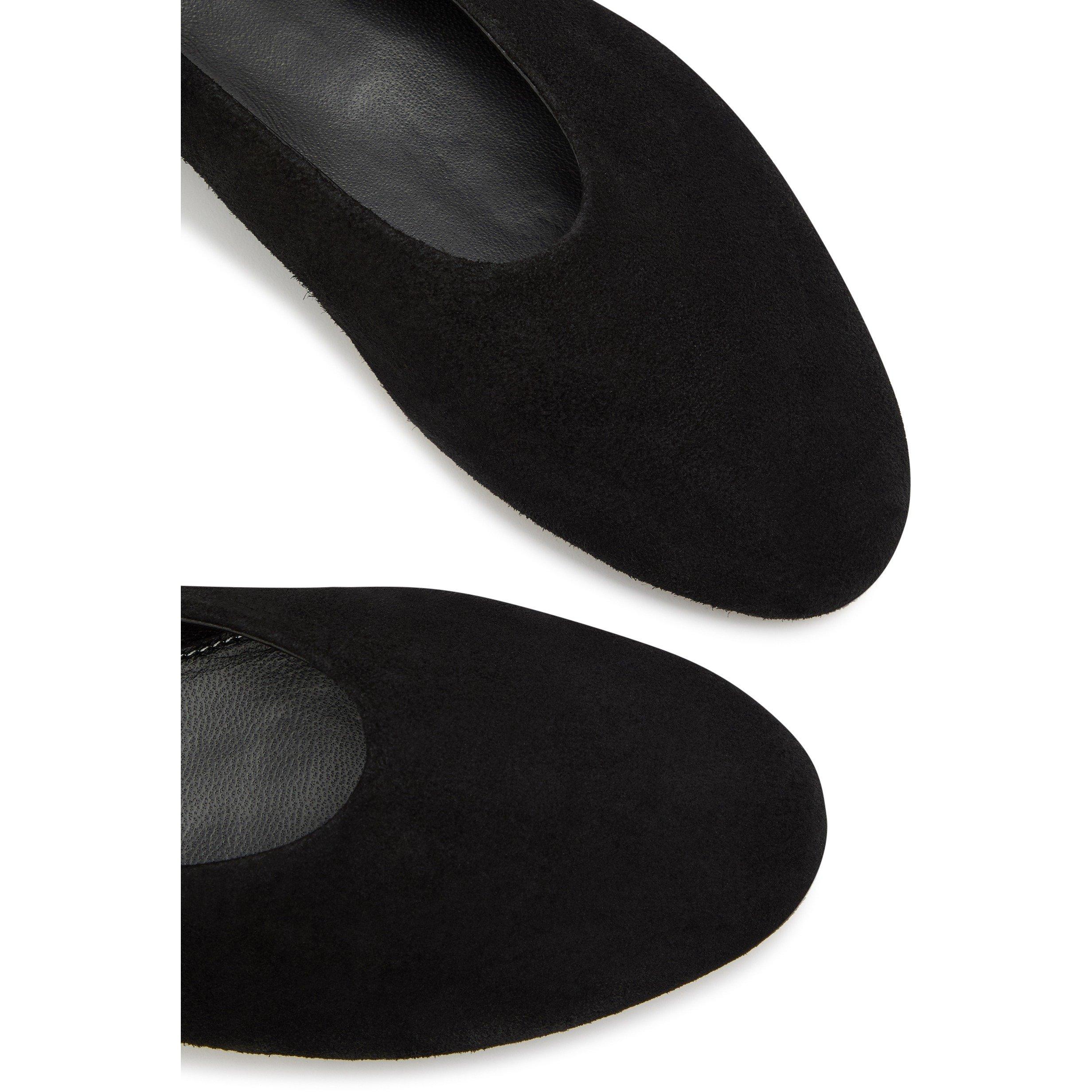 BLACK - Toteme - Women's Suede Slip-On Ballet Pumps - 4