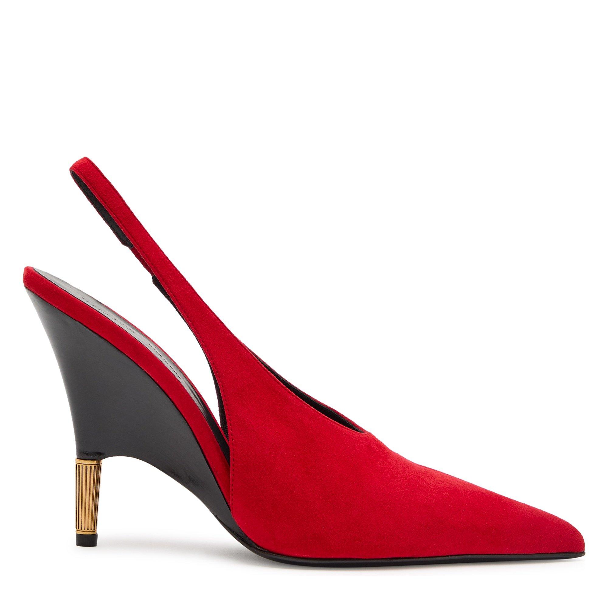 RED - Khaite - Women's Bella Pump 100 Suede Court Shoes - 1