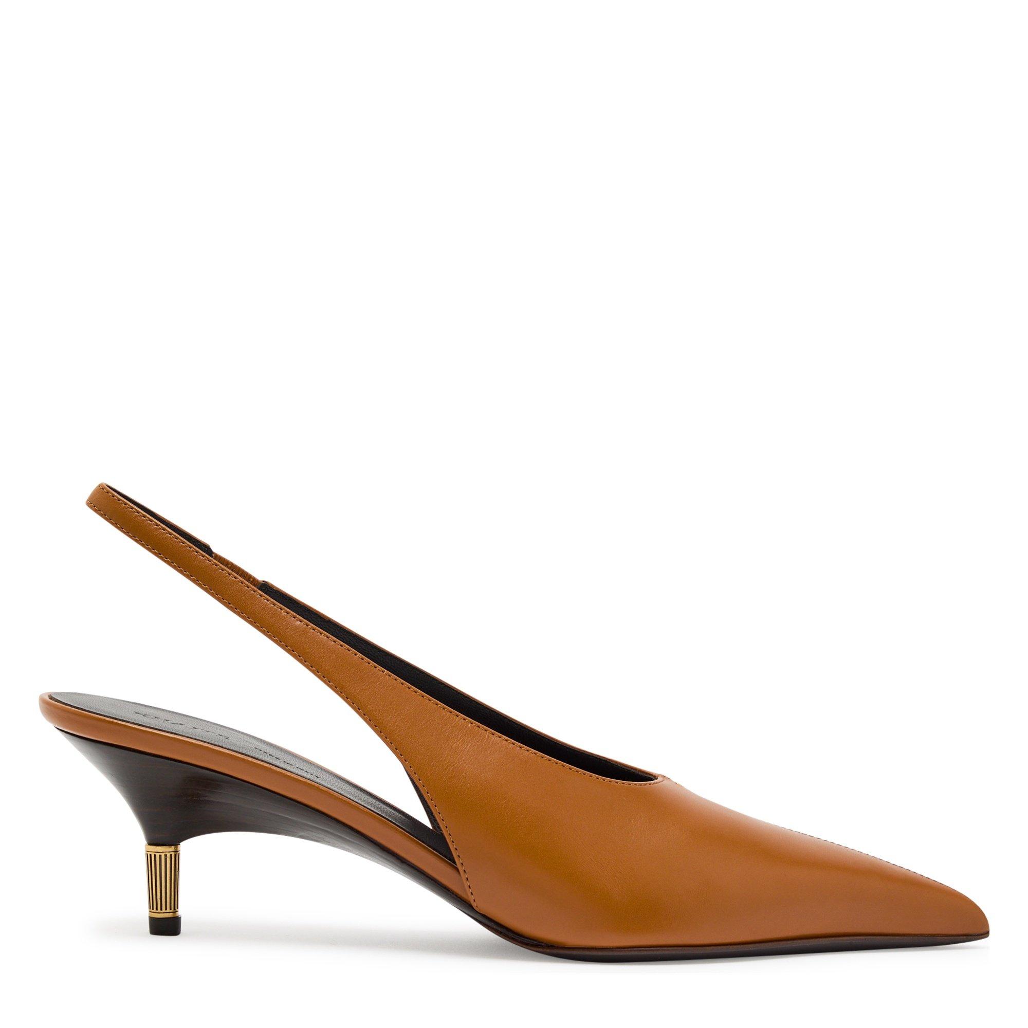 BROWN - Khaite - Women's Bella 55 Leather Slingbacks - 1