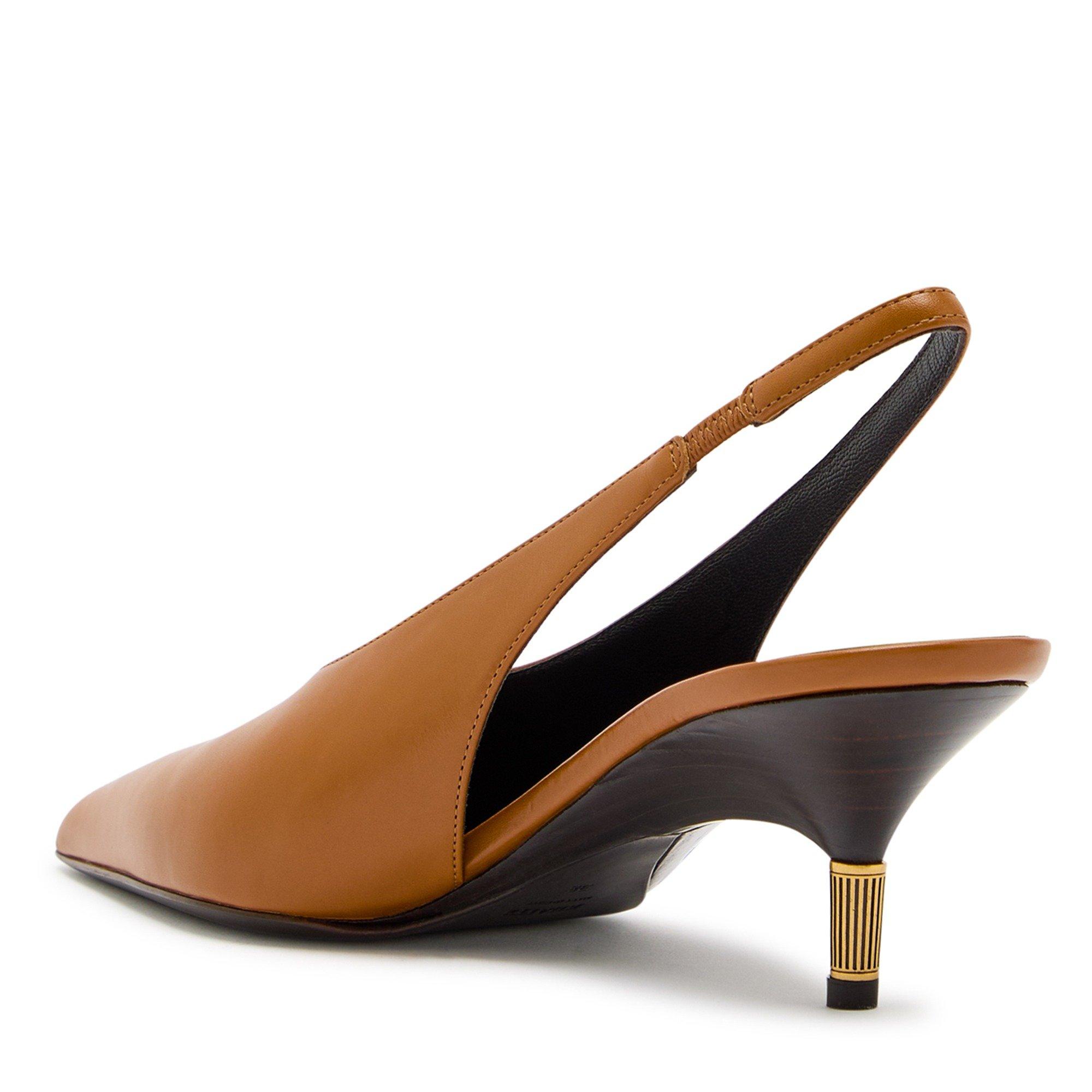 BROWN - Khaite - Women's Bella 55 Leather Slingbacks - 2
