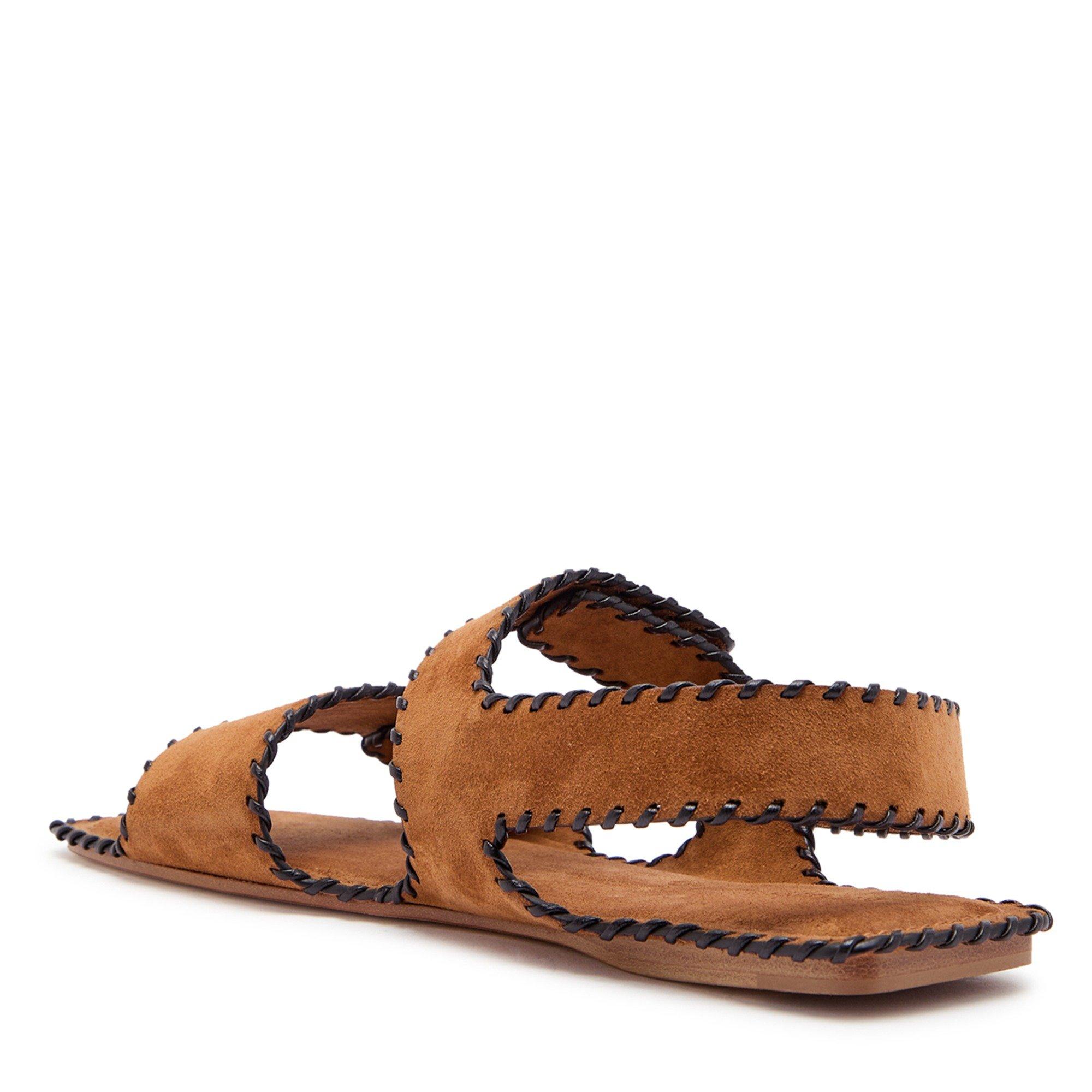 BROWN - Khaite - Women's Boden Whip Stitch Flat Sandals - 2