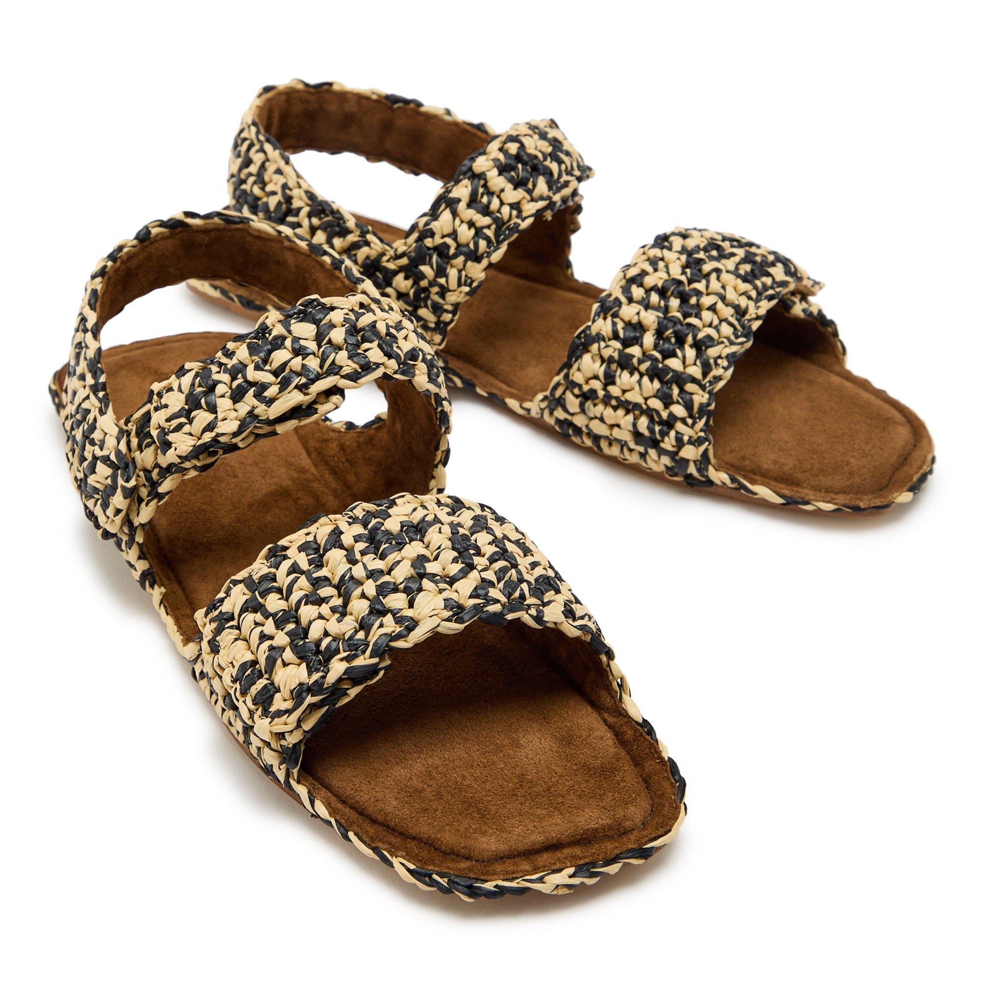 BLACK - Khaite - Women's Boden Raffia Flat Sandals - 3