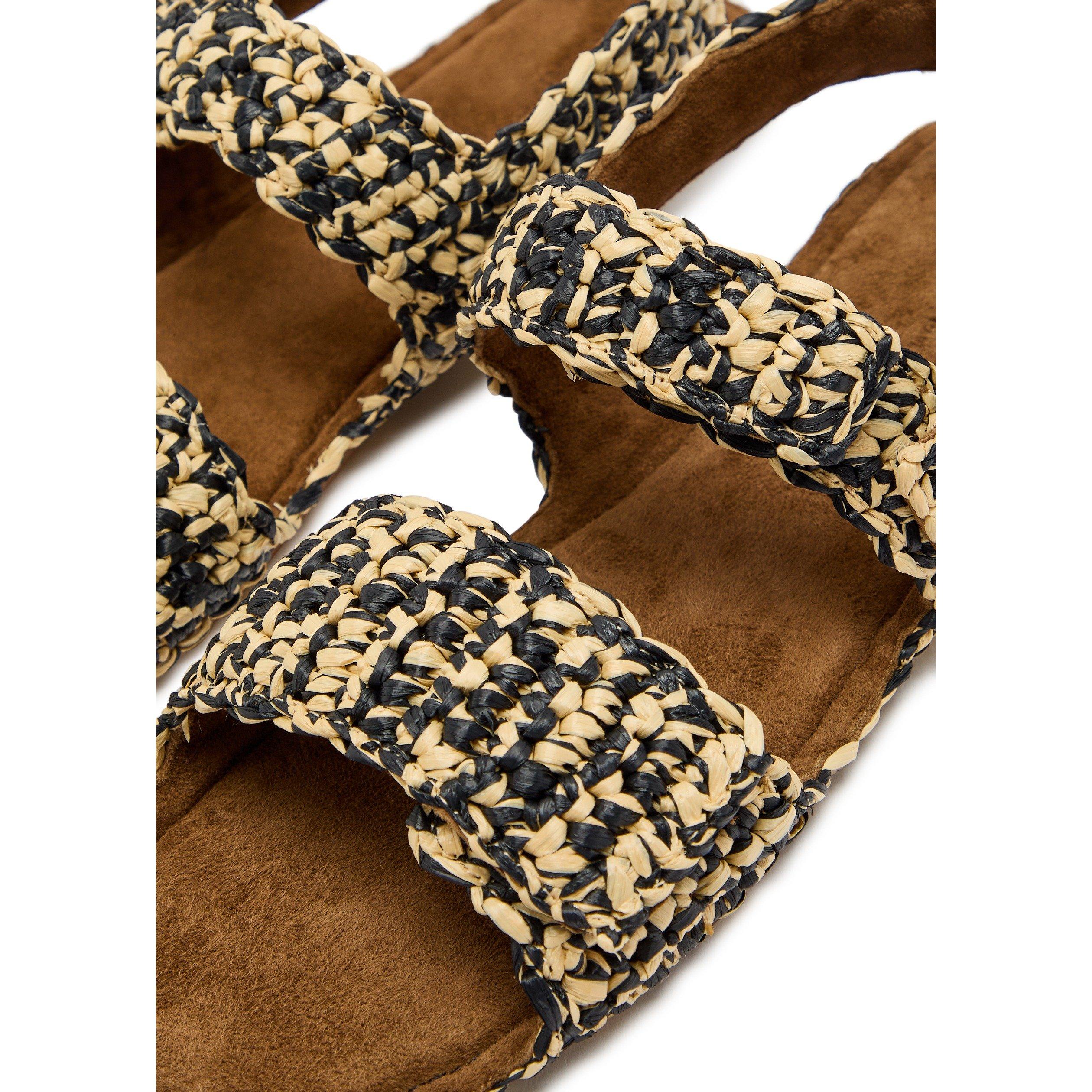 BLACK - Khaite - Women's Boden Raffia Flat Sandals - 4