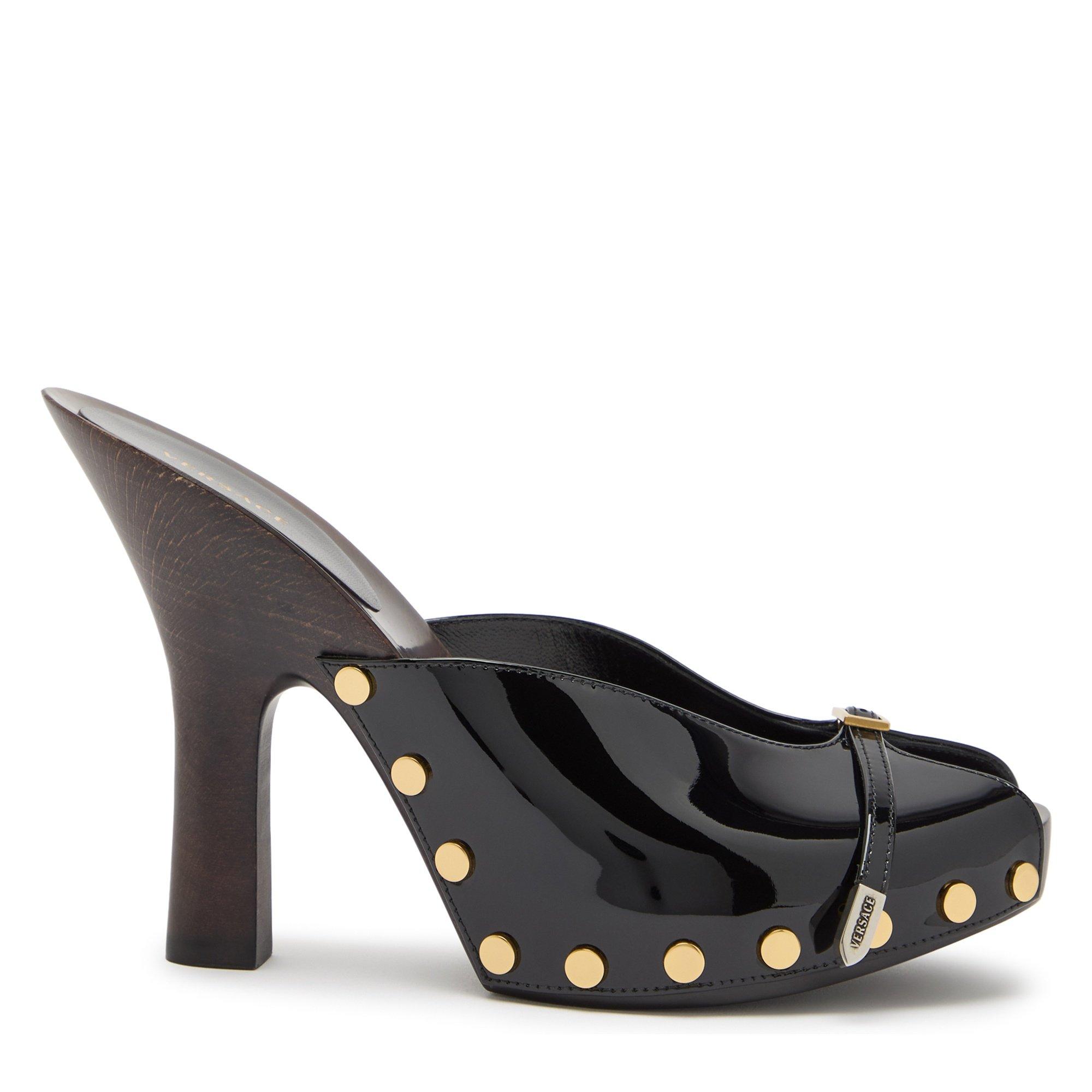 BLACK - Versace - CLOG T.105 PATENT CALF LEATHER