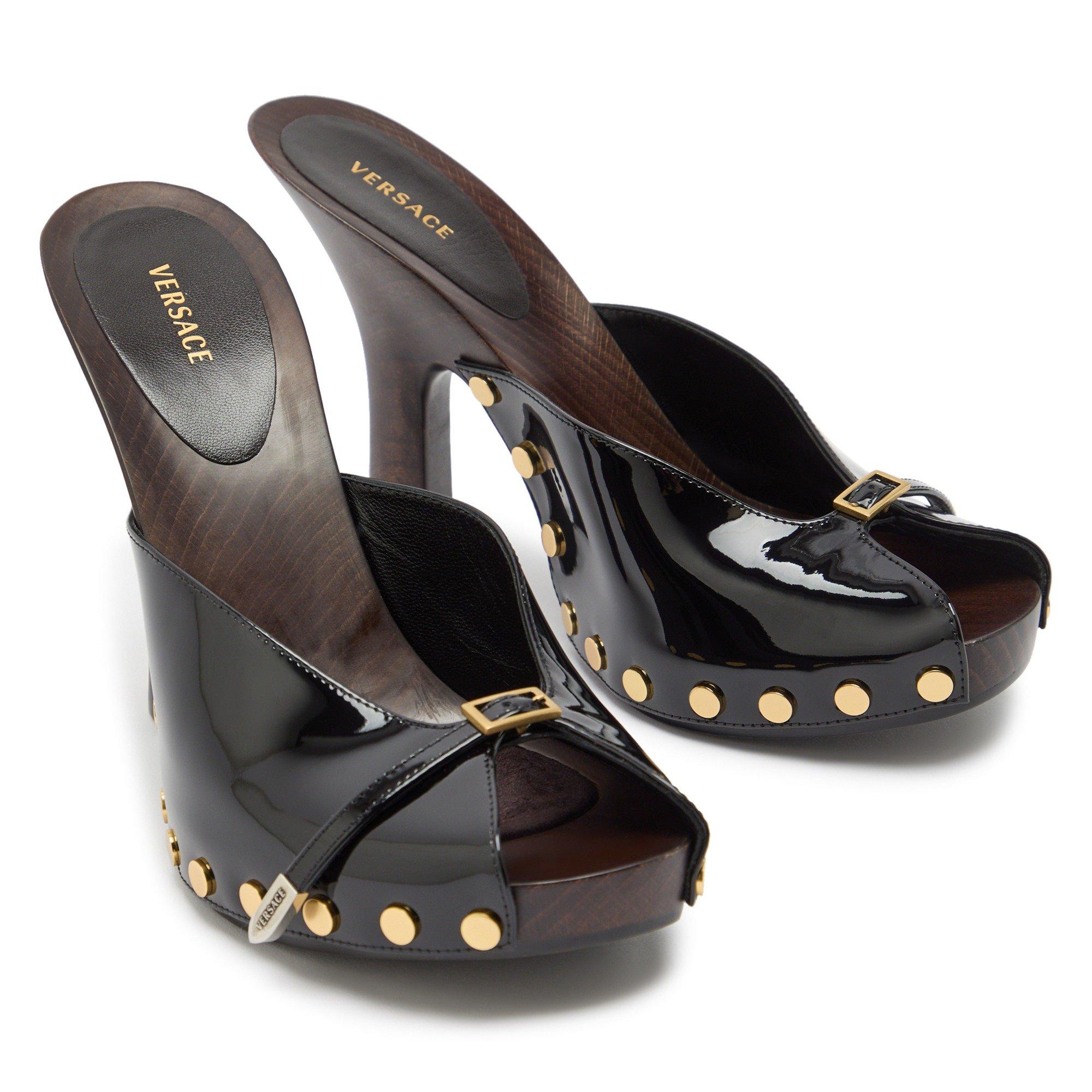 BLACK - Versace - CLOG T.105 PATENT CALF LEATHER - 3
