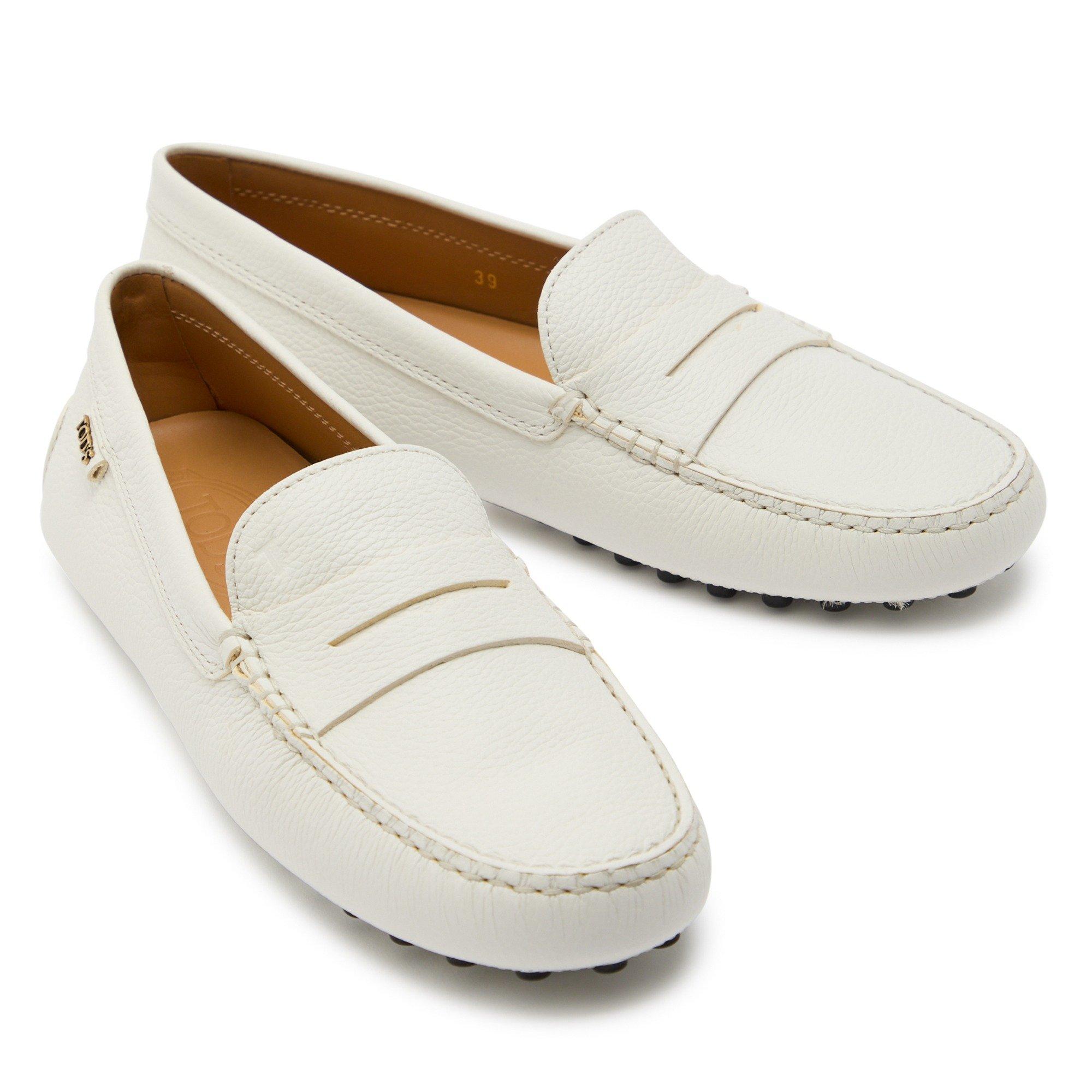WHITE - Tods - Women's Gommino Leather Loafers - 3
