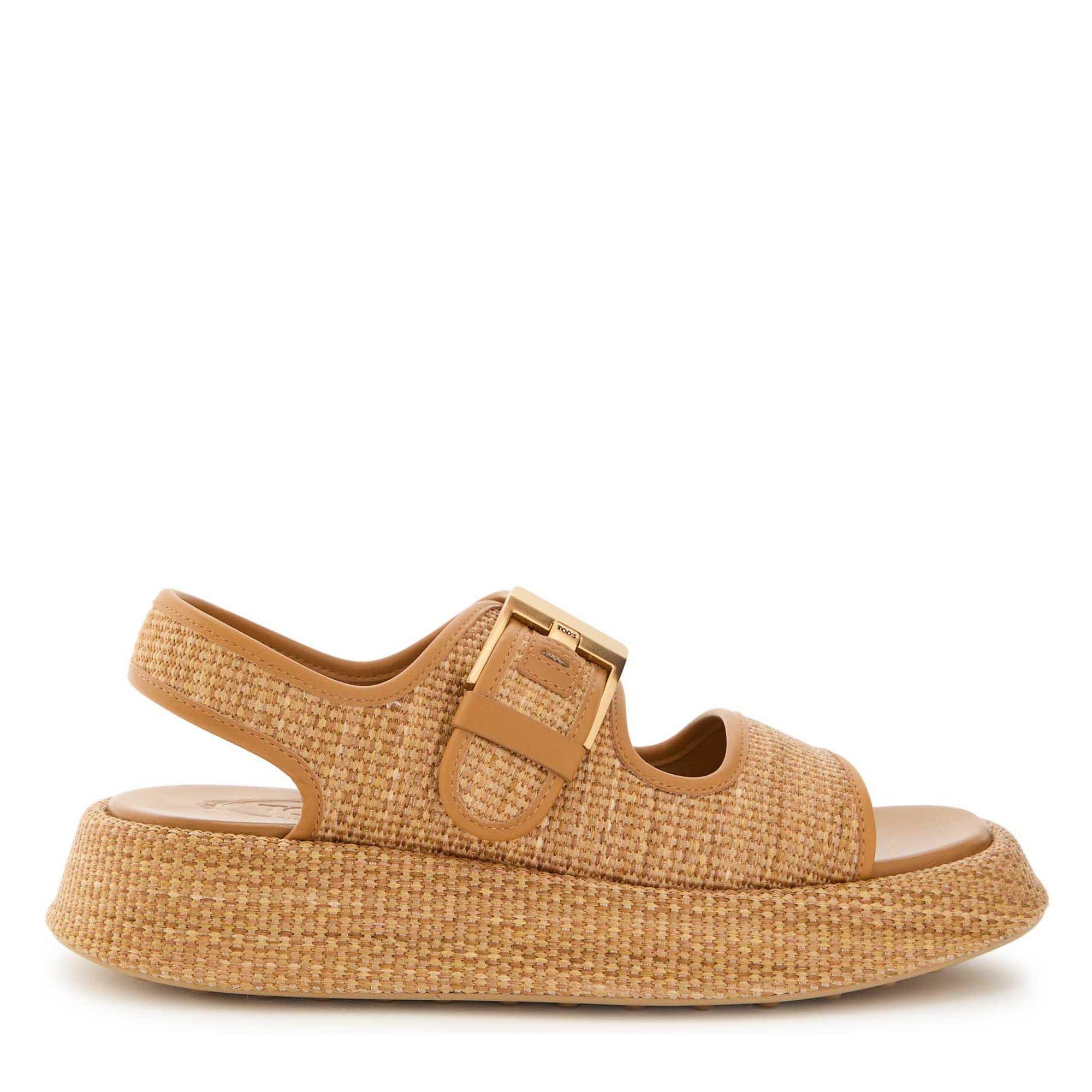 CAMEL - Tods - SANDALO GOMMA 95L FIBBIA RAFIA - 1