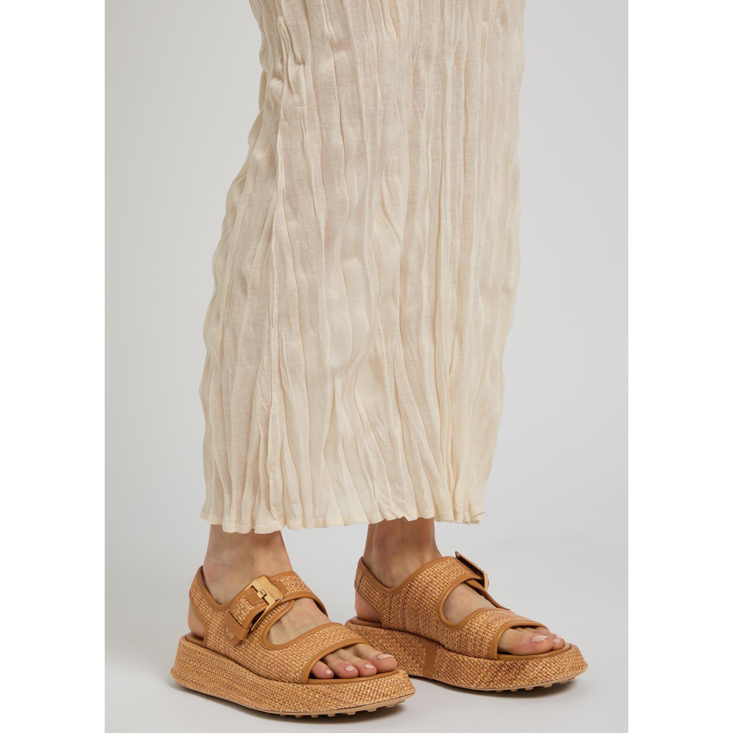 CAMEL - Tods - SANDALO GOMMA 95L FIBBIA RAFIA - 3
