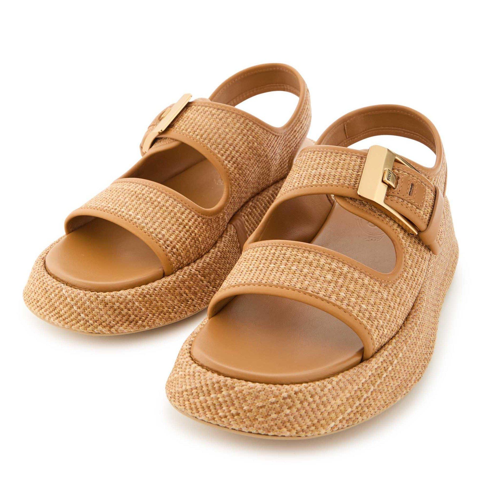 CAMEL - Tods - SANDALO GOMMA 95L FIBBIA RAFIA - 4