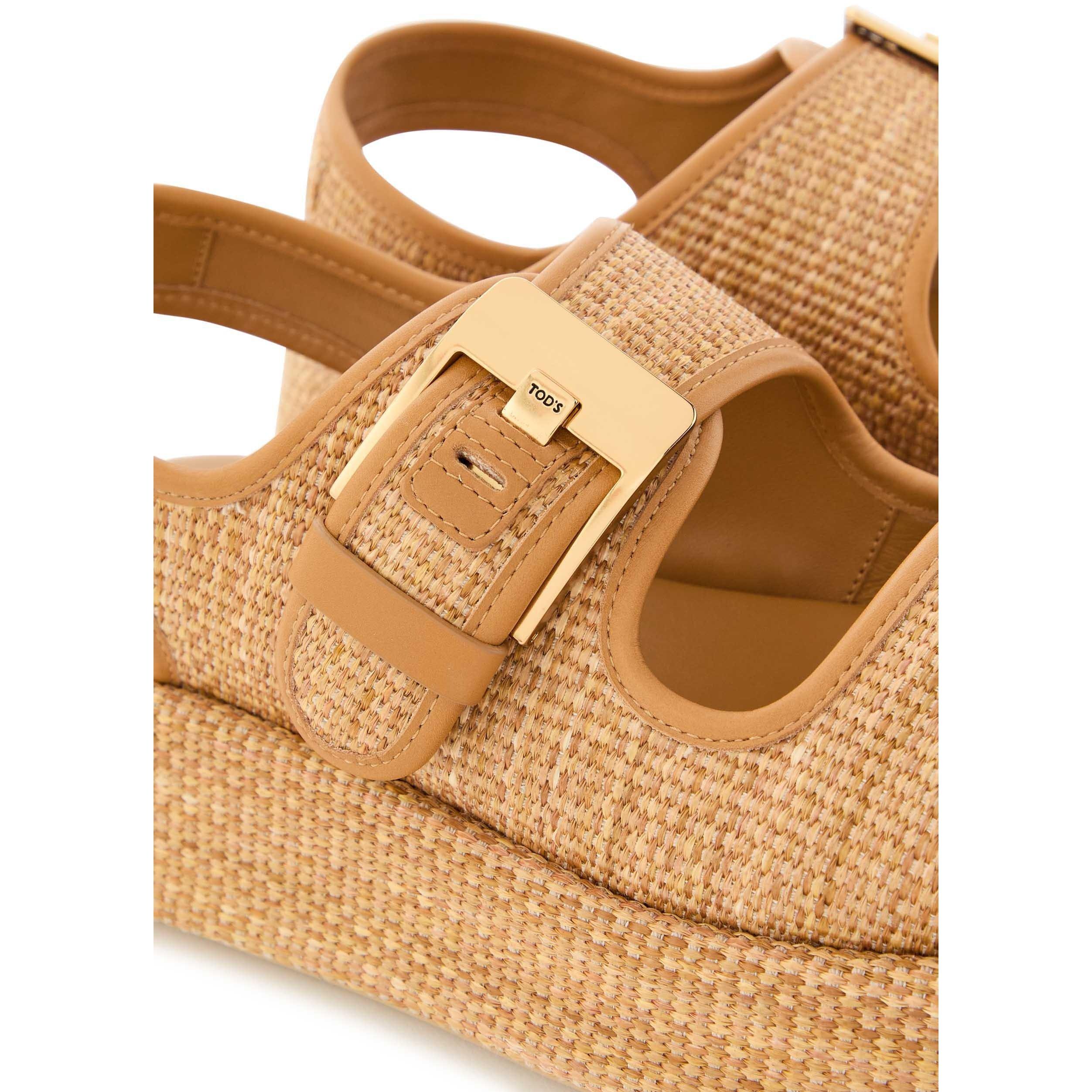 CAMEL - Tods - SANDALO GOMMA 95L FIBBIA RAFIA - 5