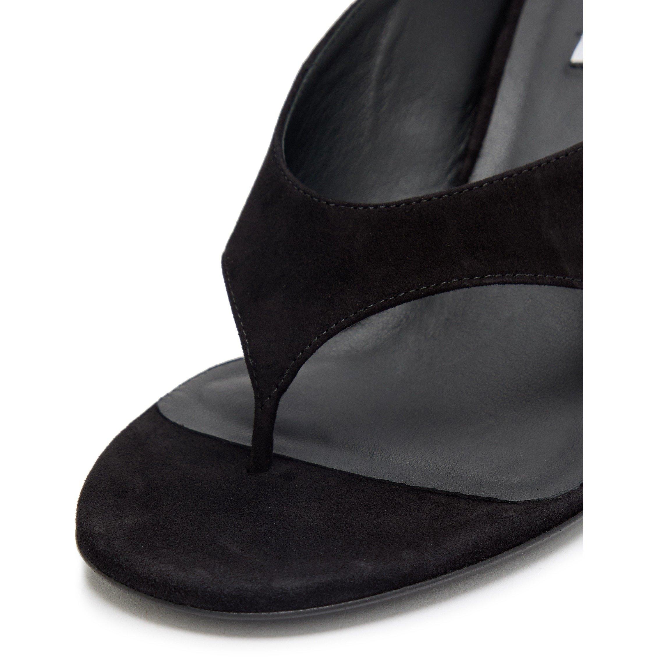 BLACK - Alaia - Women's Tong Suede Wedges - 4