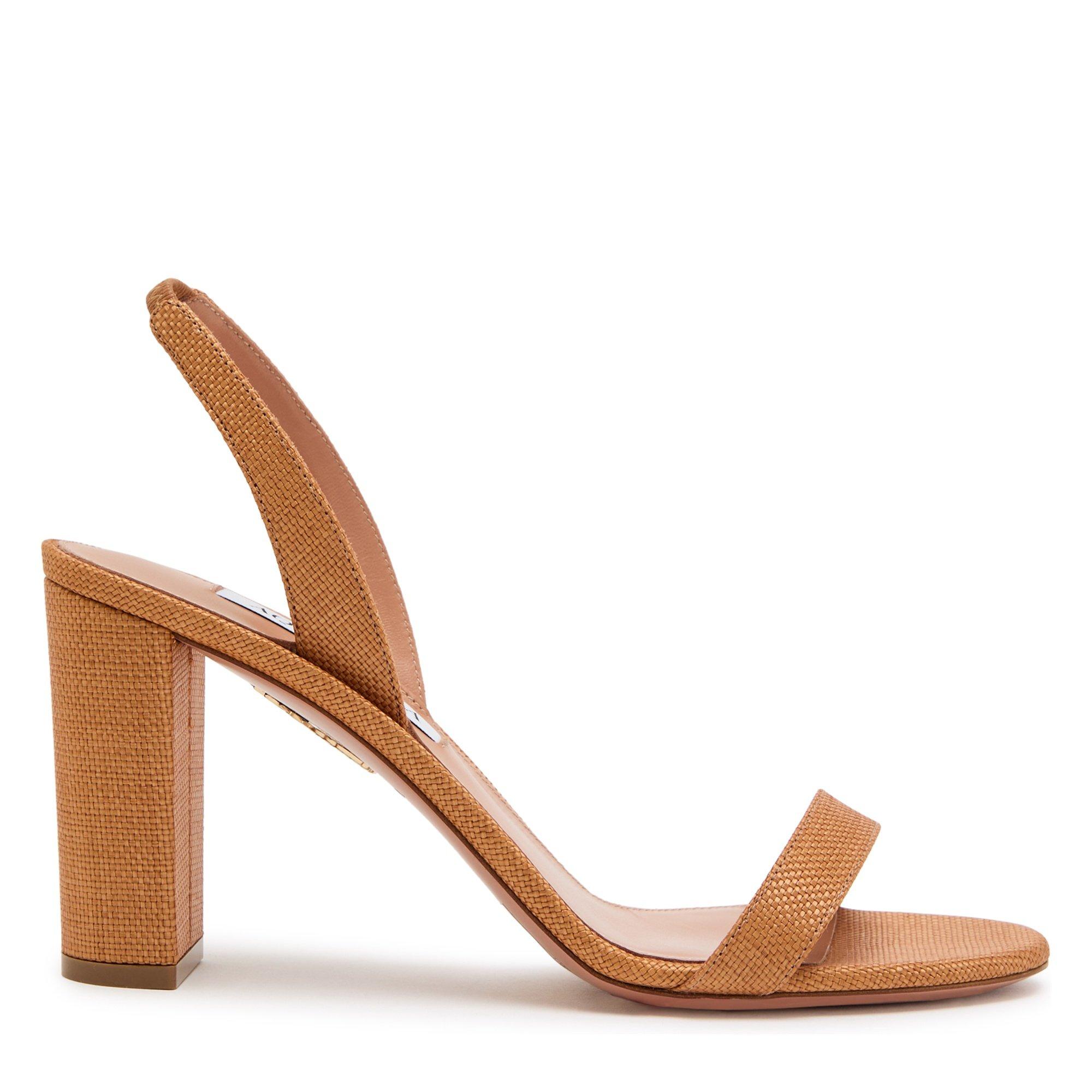 BROWN - Aquazzura - SO NUDE BLOCK HEEL SANDAL 85