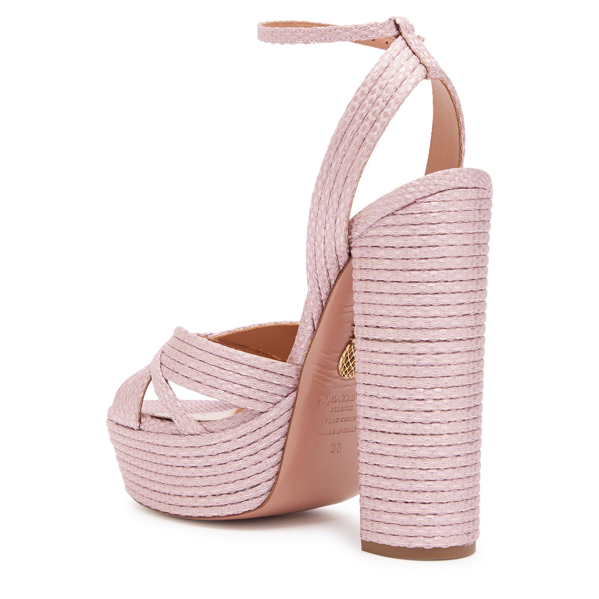 PINK - Aquazzura - Women's Sundance Plateau 140 Leather Heeled Sandals - 2