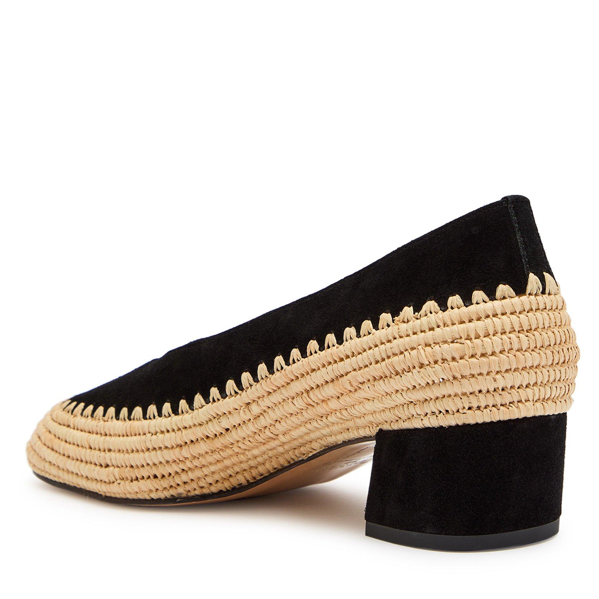 BLACK - Gabriela Hearst - Women's Strength Suede Square-Toe Block-Heel Court Shoes - 2