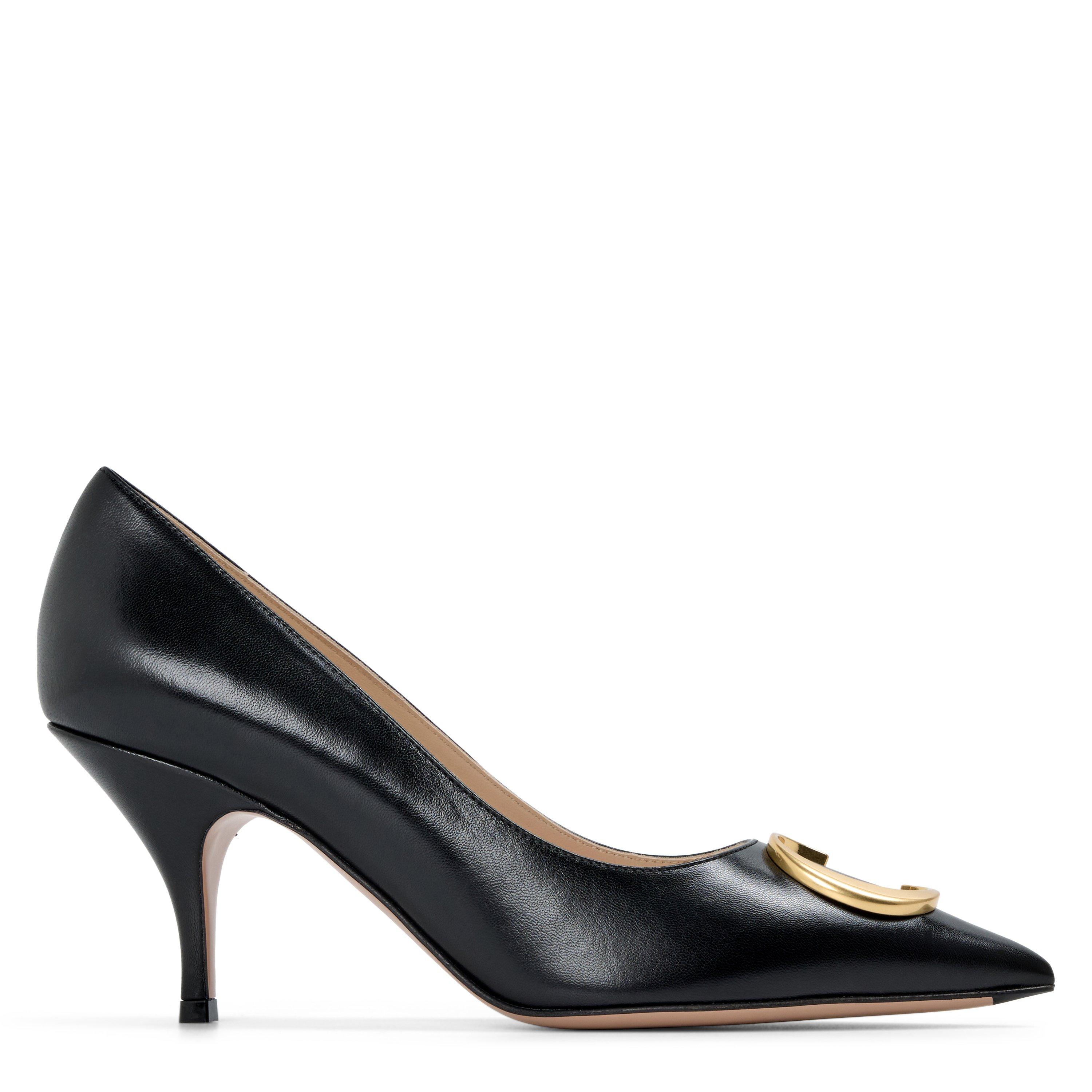 BLACK - DIOR - Women's CD Leather Kitten-Heel Pointed-Toe Court Shoes - 1