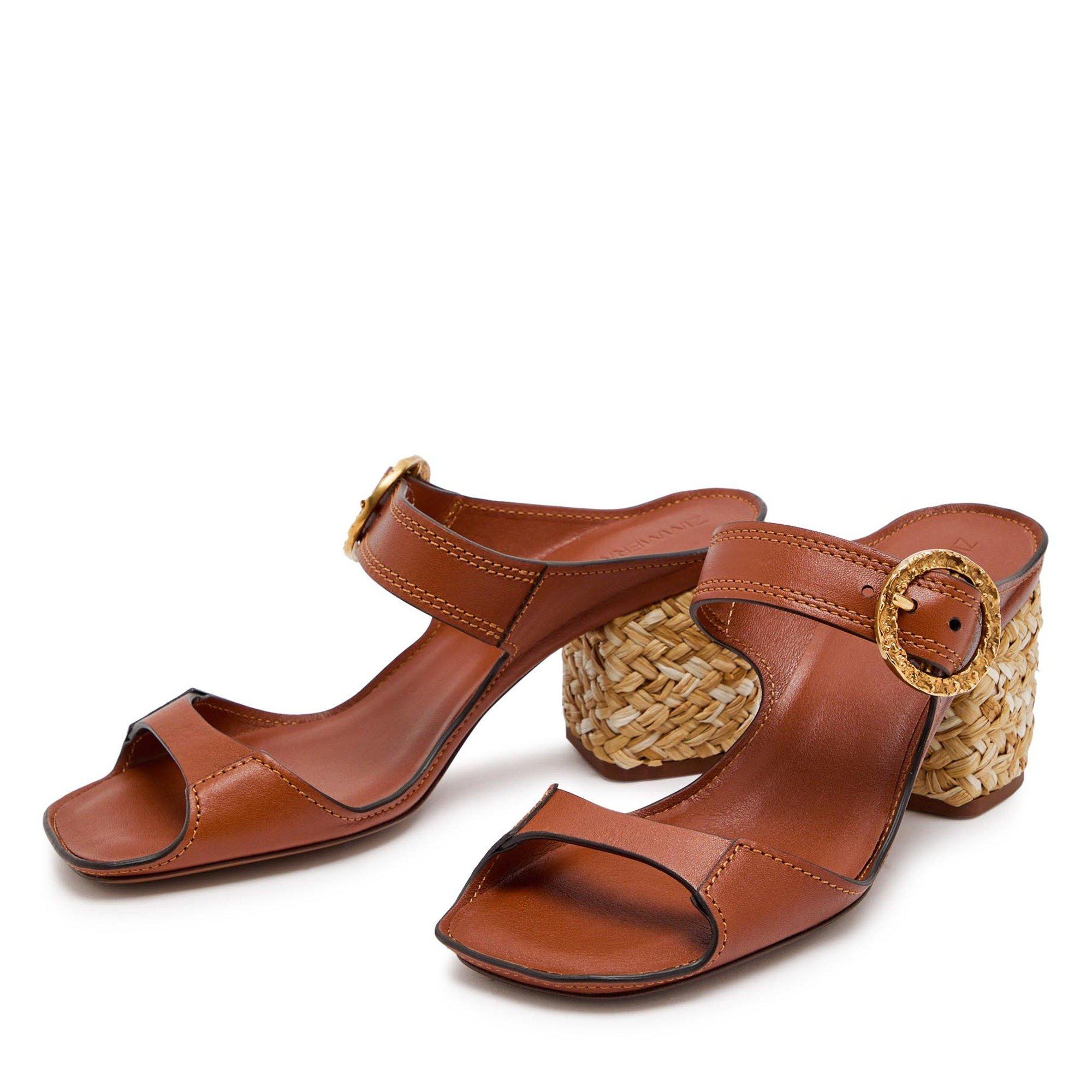 BROWN - Zimmermann - Women's Solena 65 Leather Heeled Mules - 4