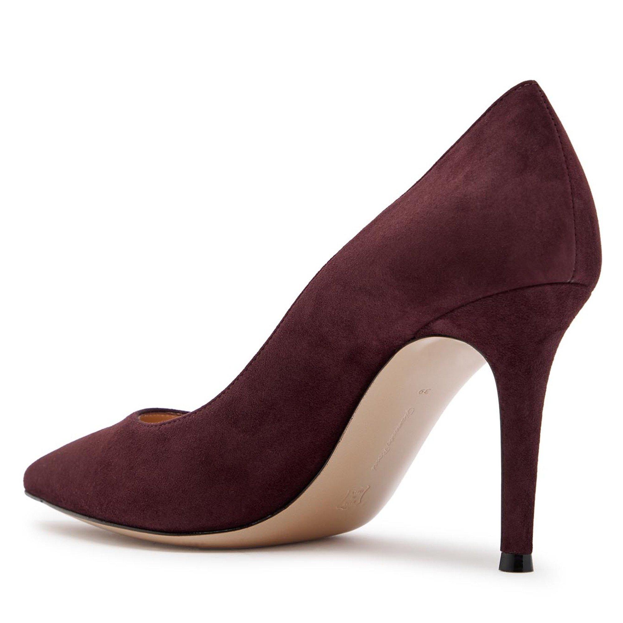 BURGUNDY - Gianvito Rossi - Women's Gianvito 85 Suede Stiletto Heels - 2