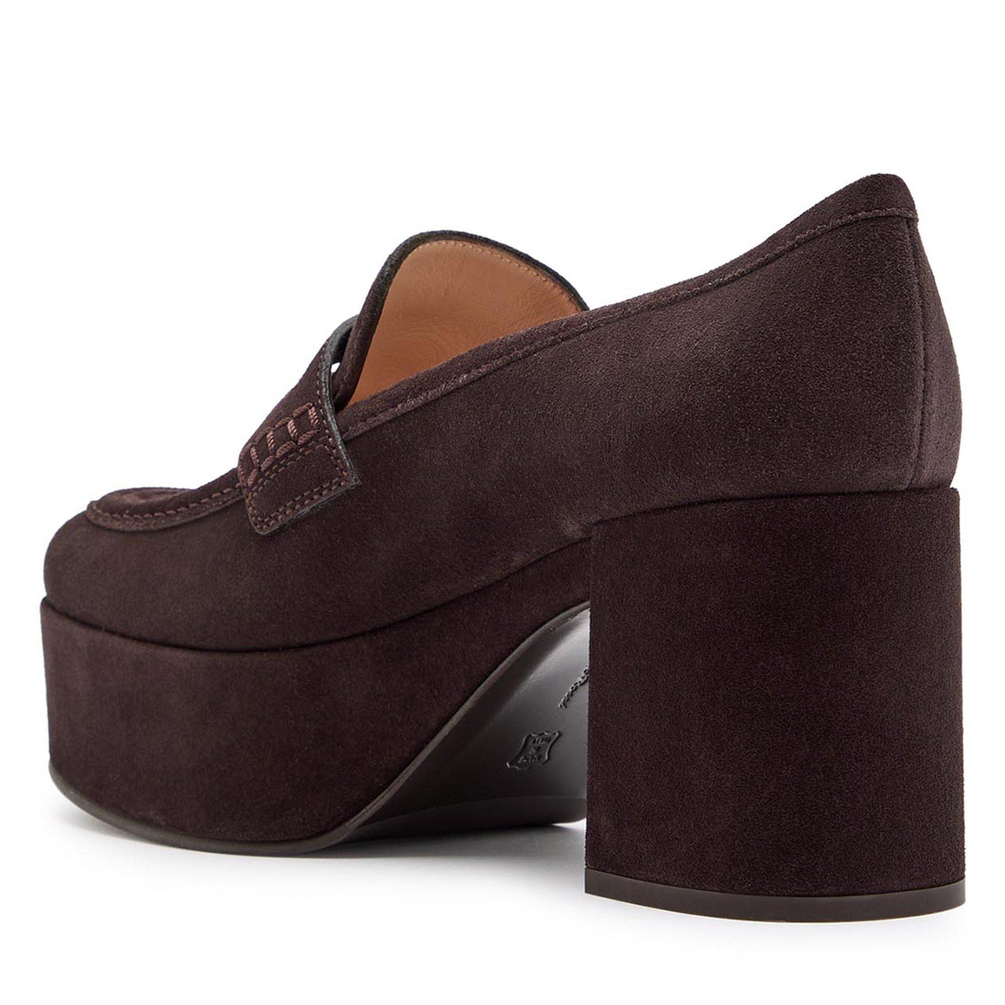 BROWN - Gianvito Rossi - Women's Jenna Suede Platform Heels - 2